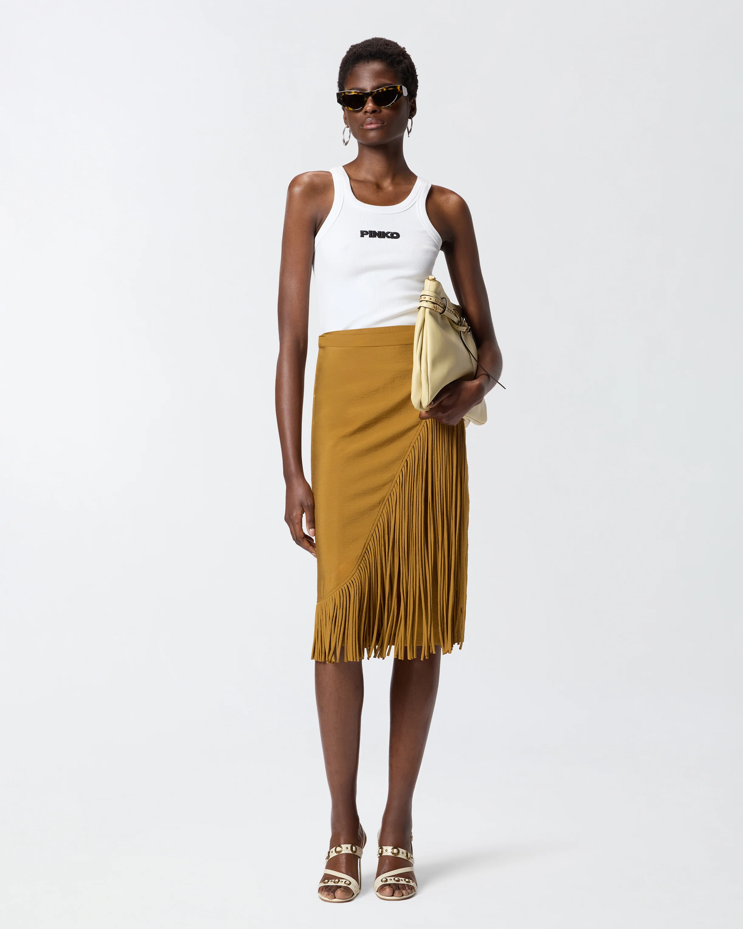 Ribbed vest top with PINKO 3D logo - Image 2