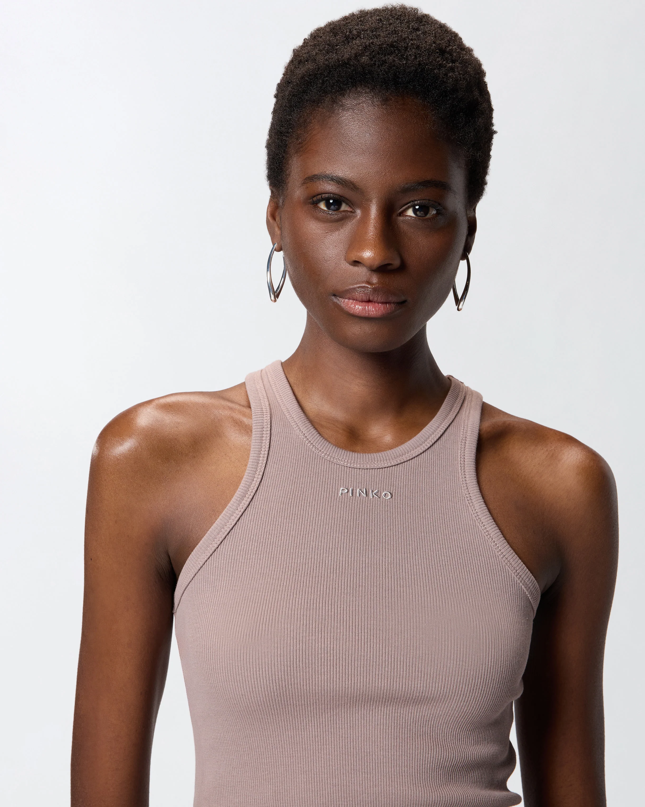 Ribbed vest top with PINKO logo - Image 4