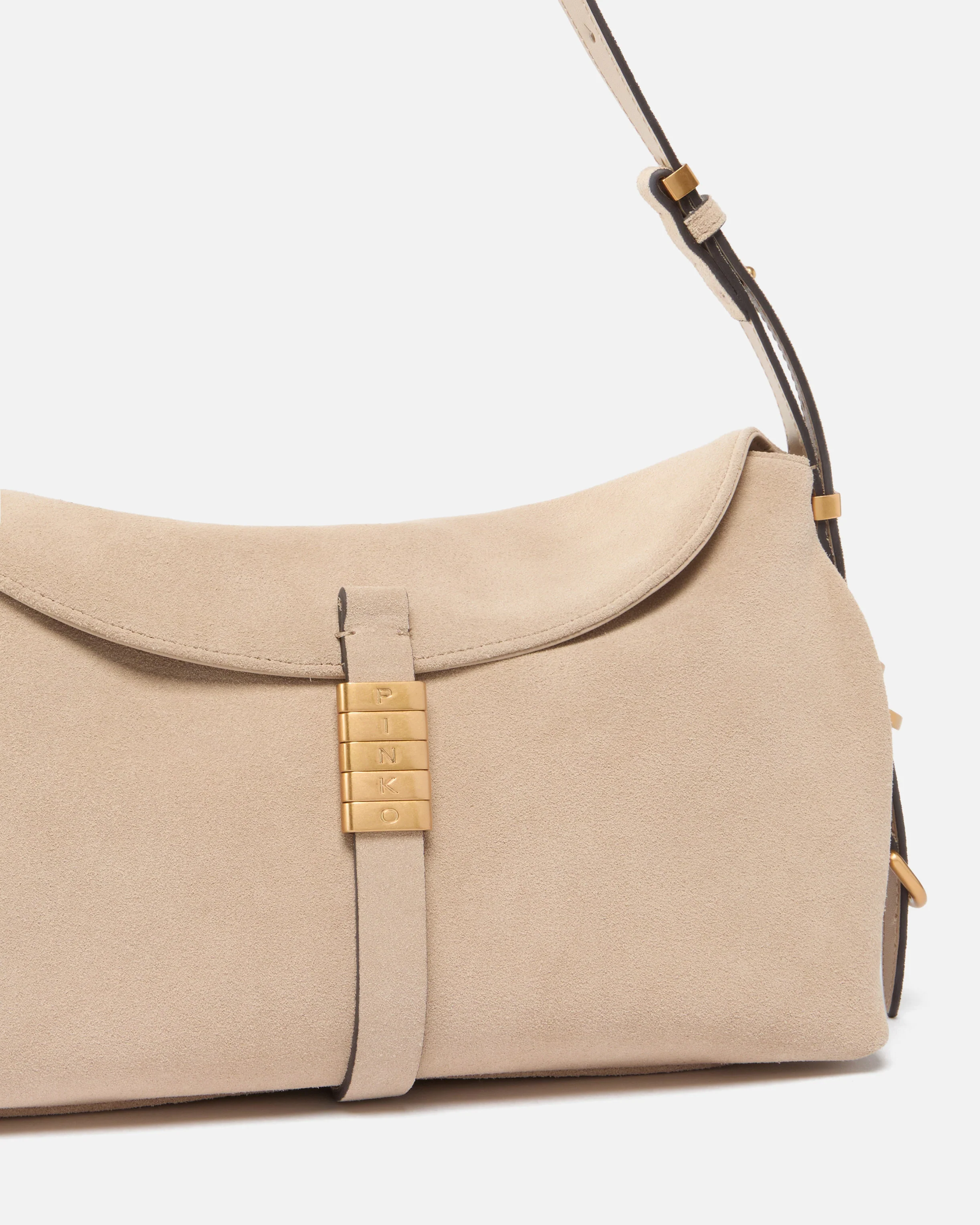 Saddle Bag Baguette medium shoulder bag in suede - Image 3