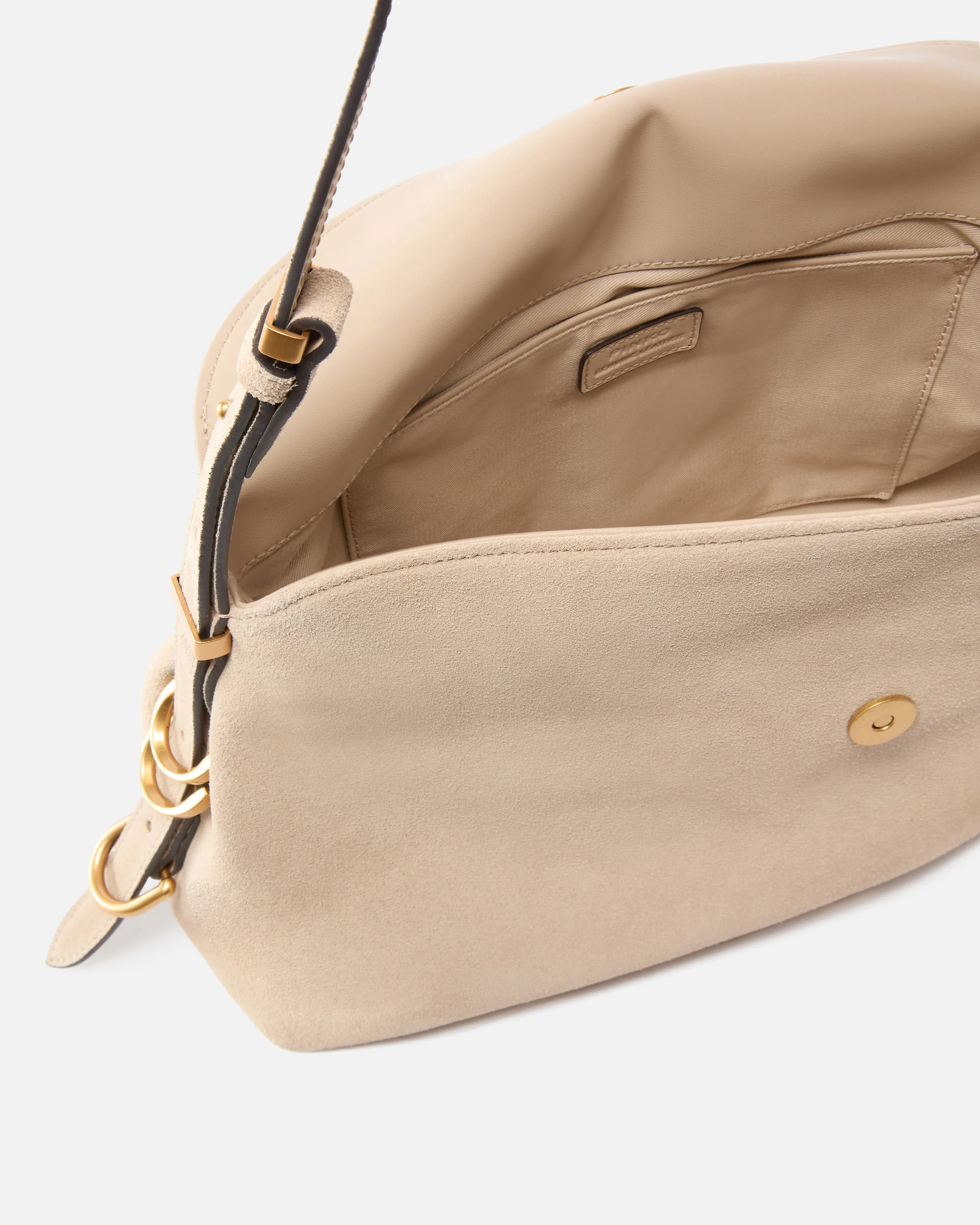 Saddle Bag Baguette medium shoulder bag in suede - Image 4