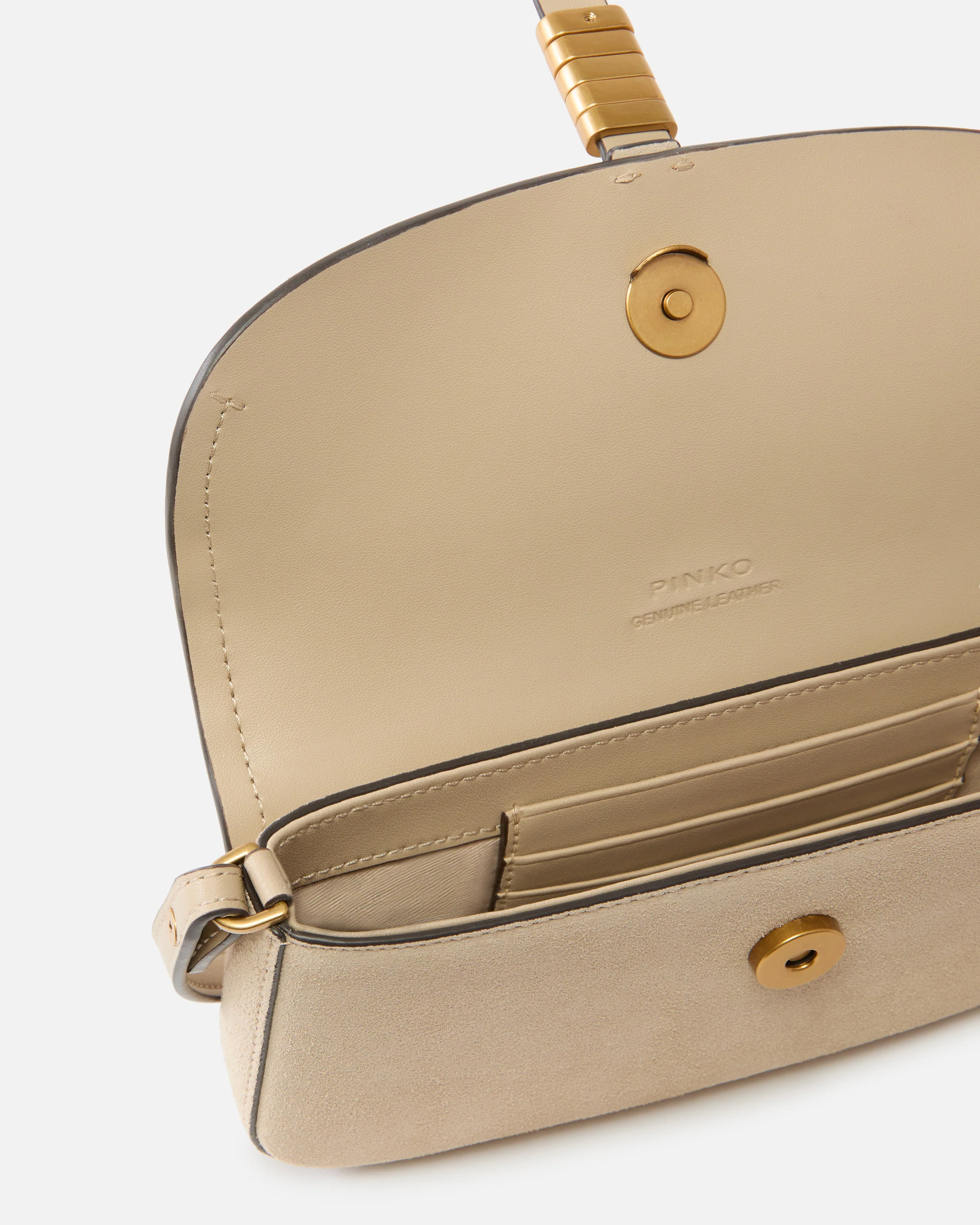 Saddle Flat medium shoulder bag in suede - Image 4