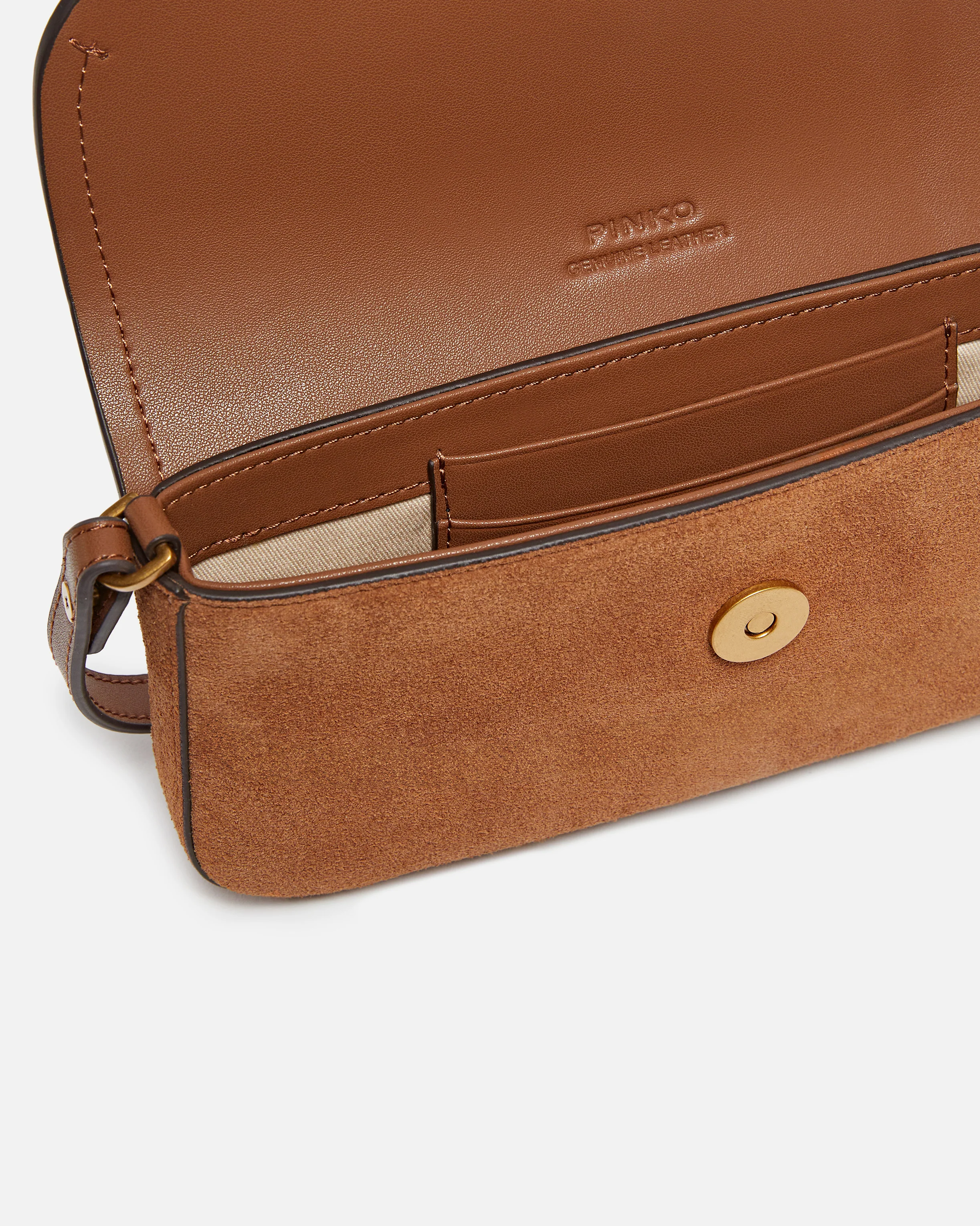 Saddle Flat medium shoulder bag in suede - Image 4