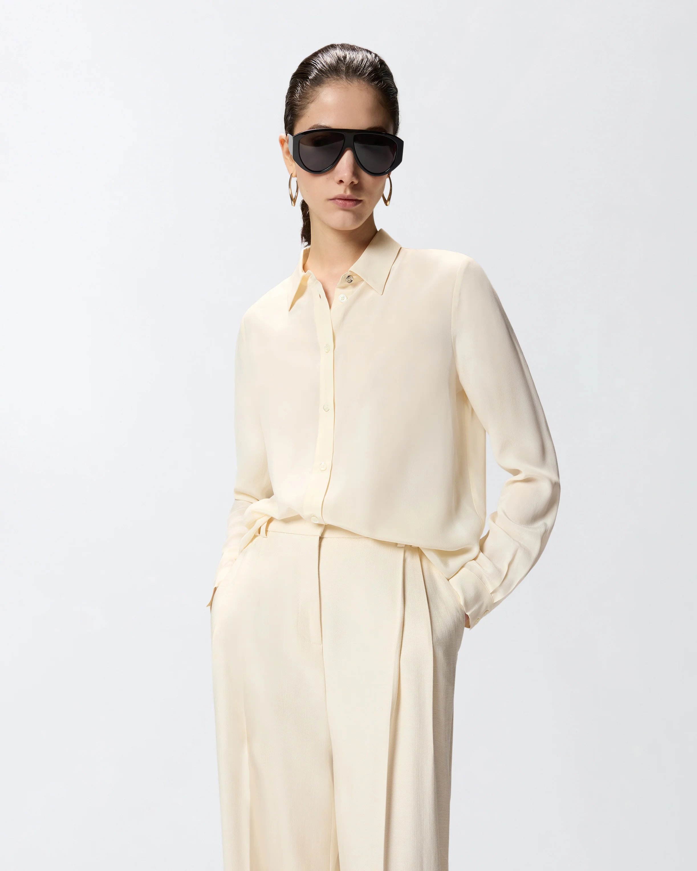 Sand-wash silk shirt