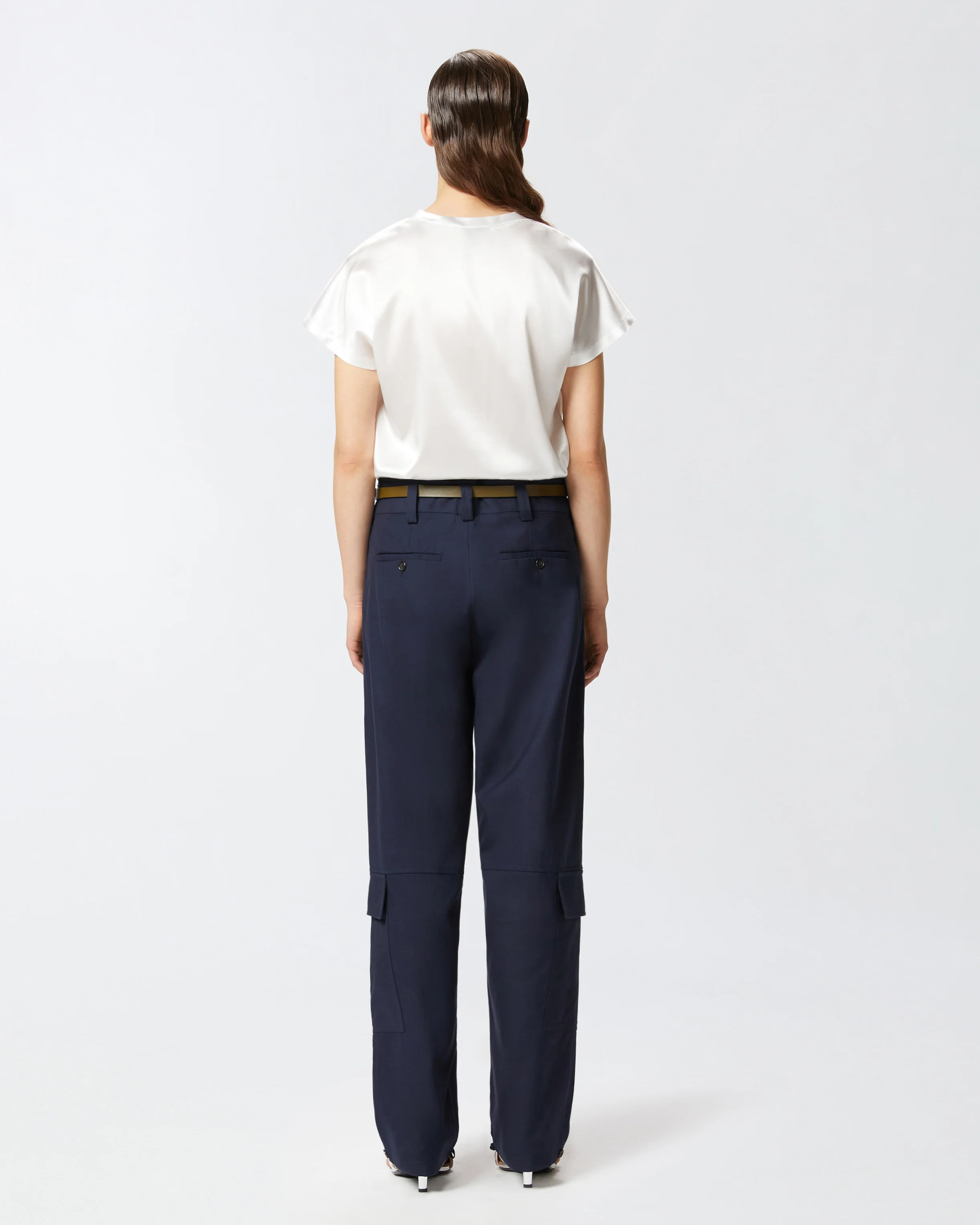 Satin blouse with cap sleeves - Image 3