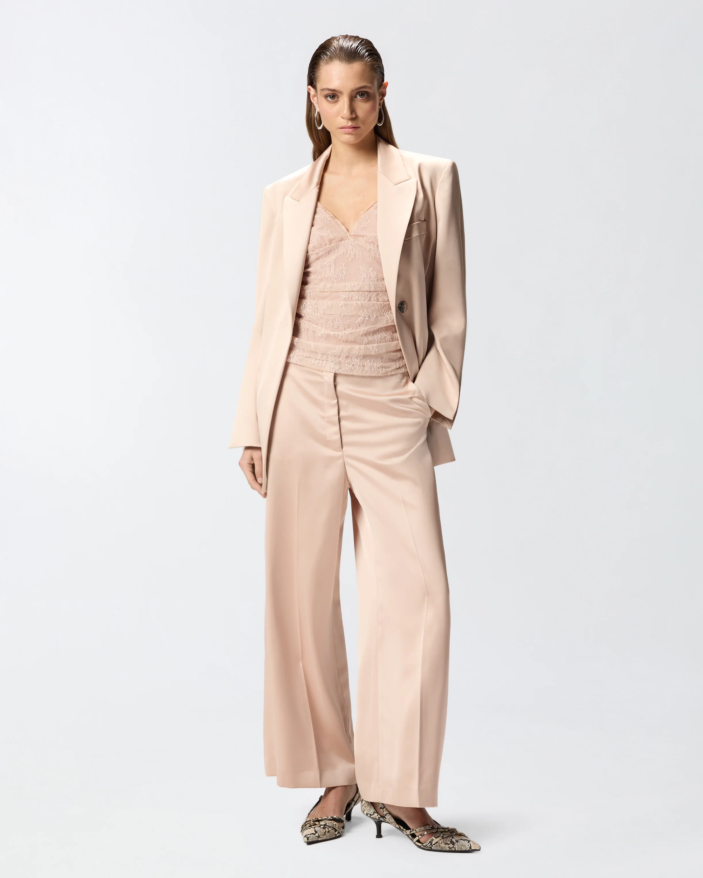 Satin jacket with belt - Image 2