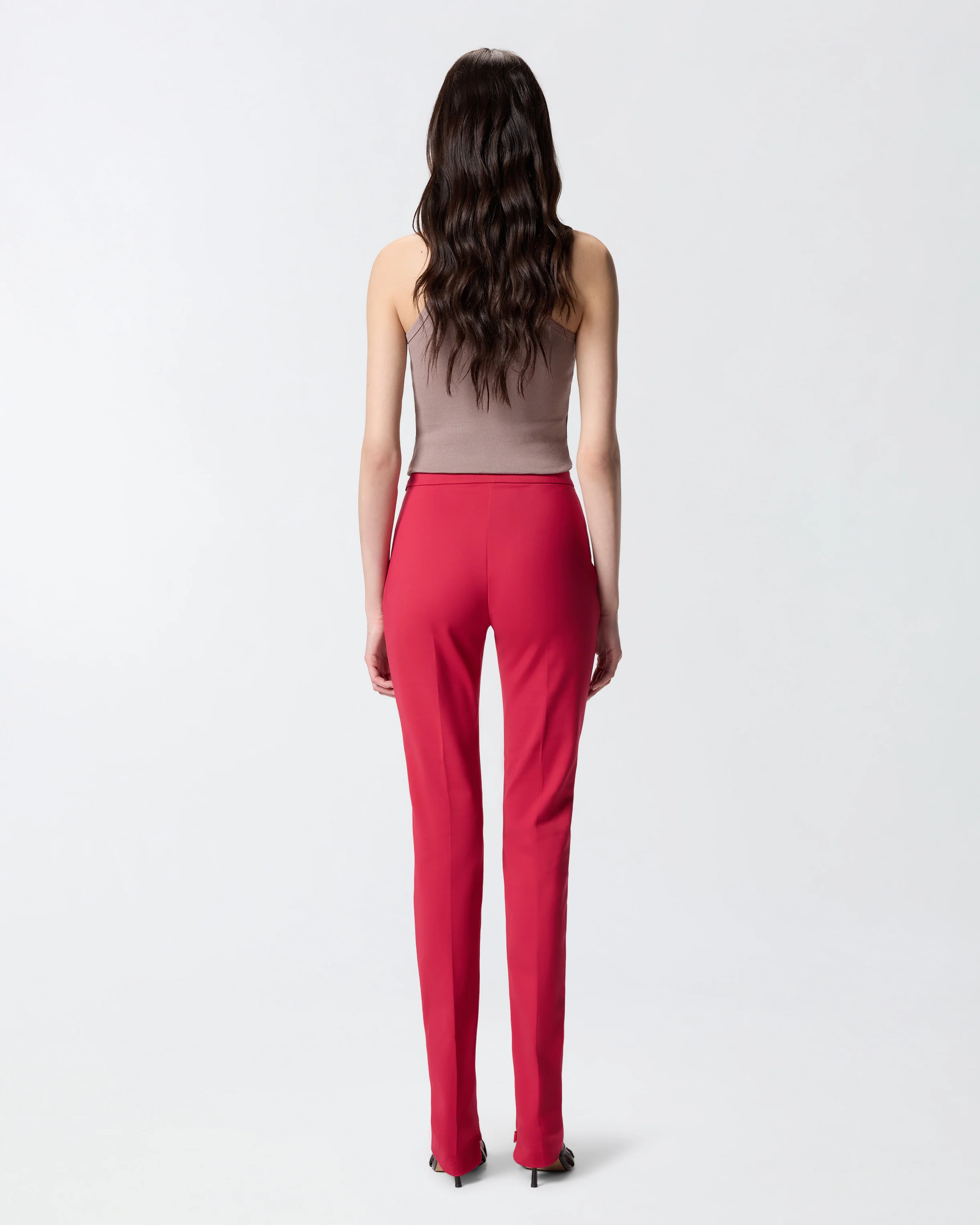 Satin trousers with adjustable hem slit detail - Image 3