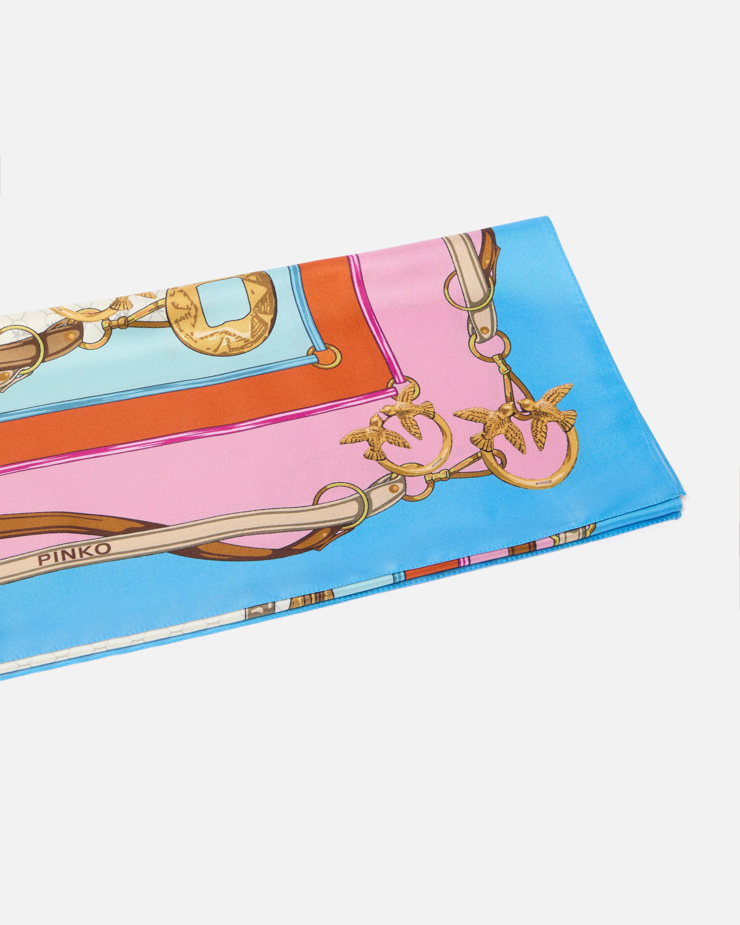 Scarf with multicoloured print - Image 4