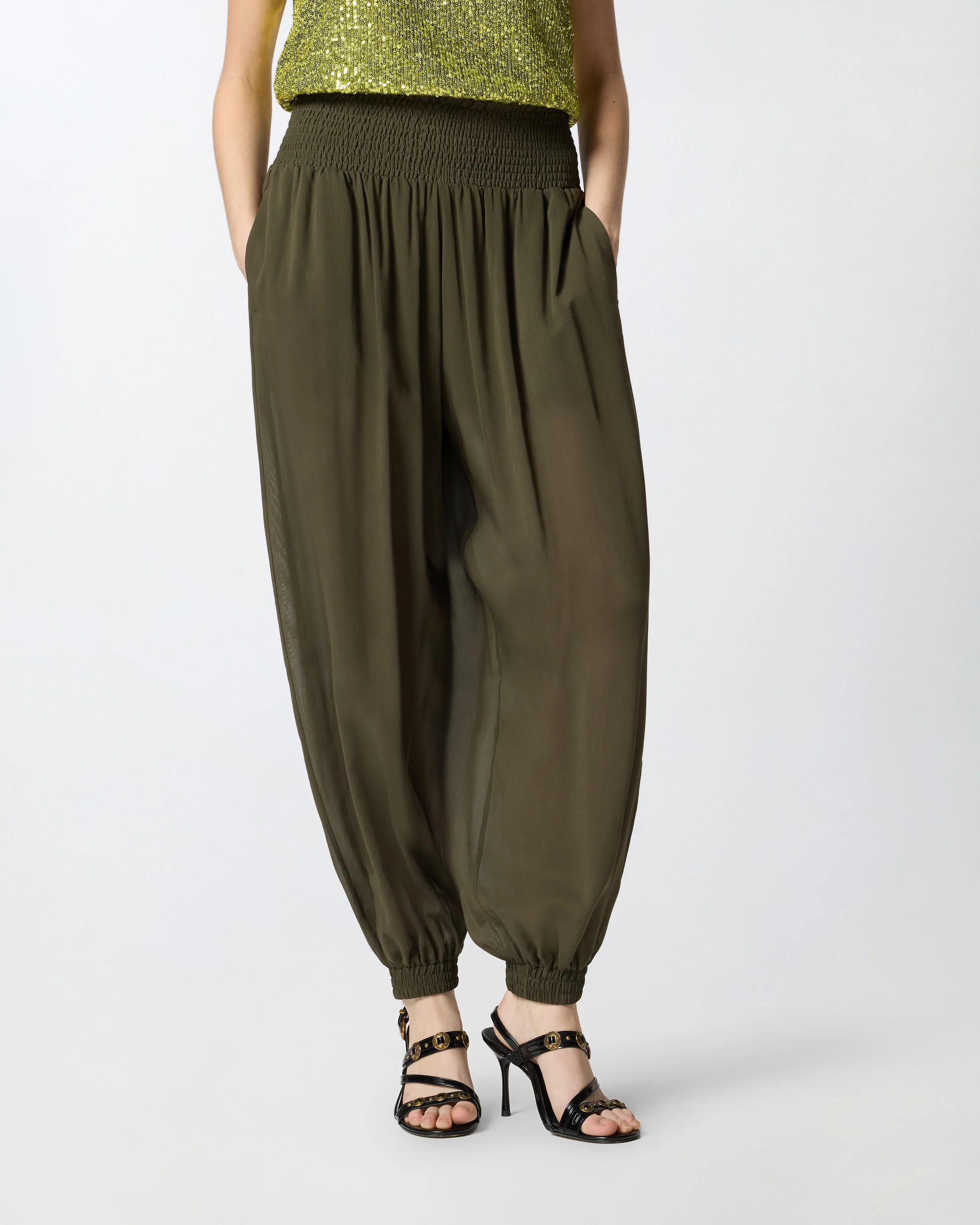 Semi-sheer balloon-fit trousers - Image 2