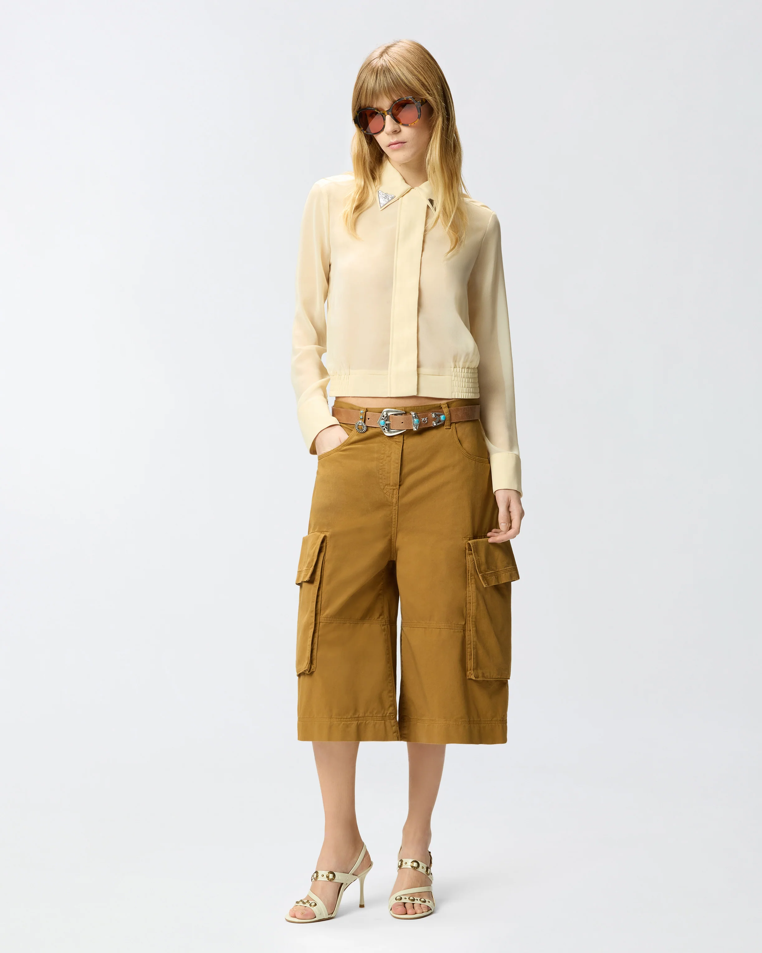Semi-sheer shirt with metallic details - Image 2