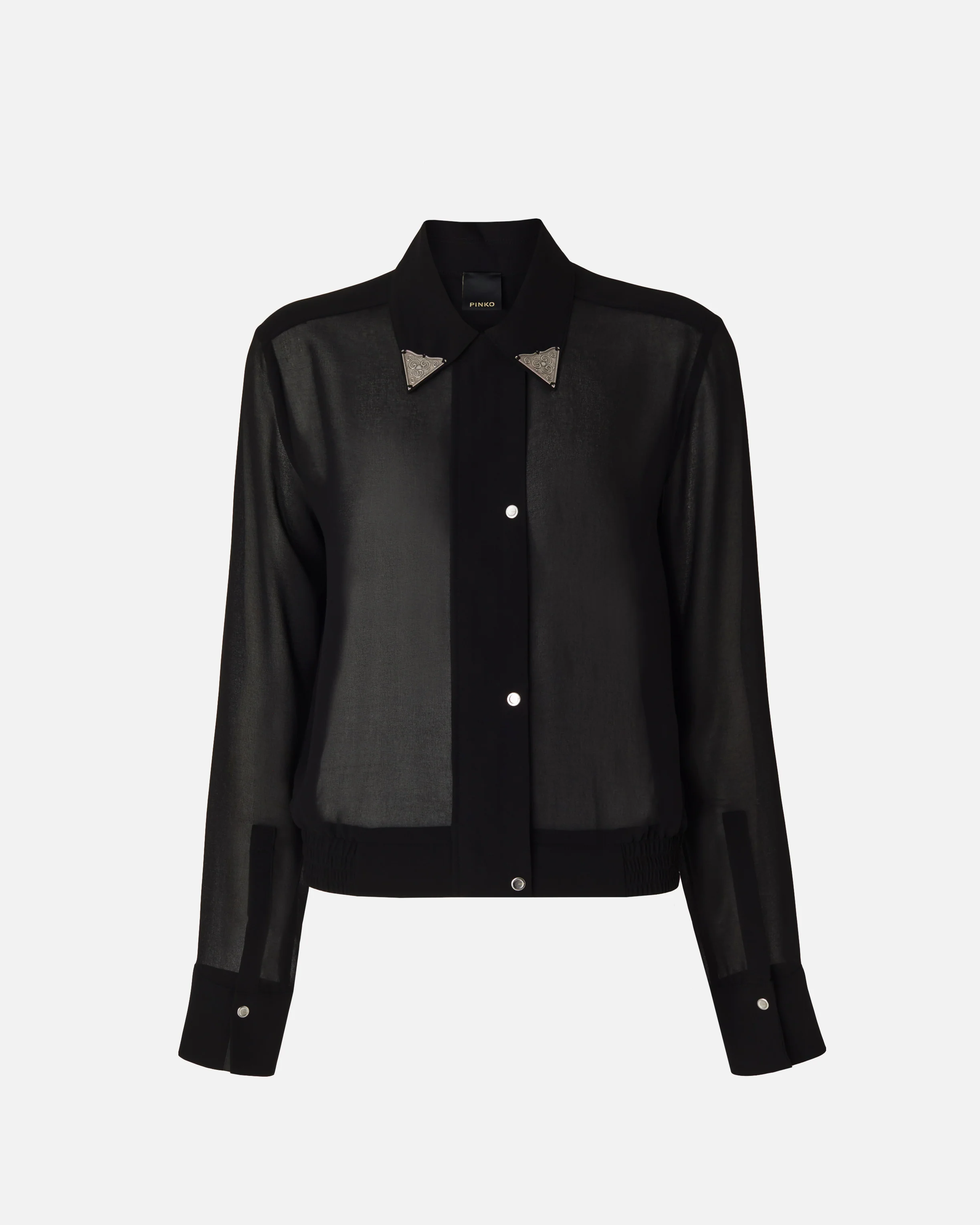 Semi-sheer shirt with metallic details - Image 5