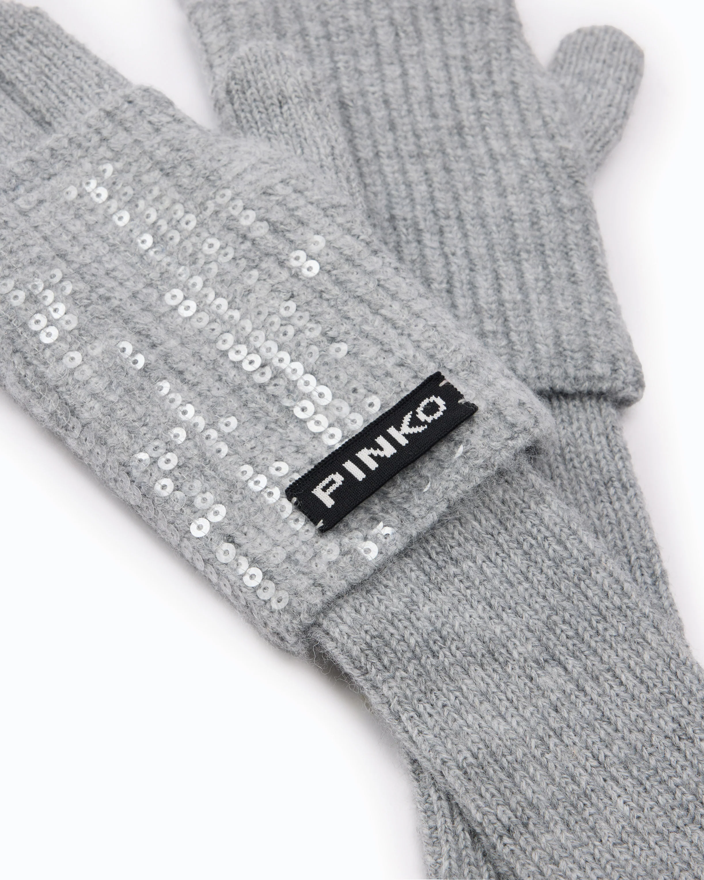 Sequinned gloves with PINKO logo - Image 2
