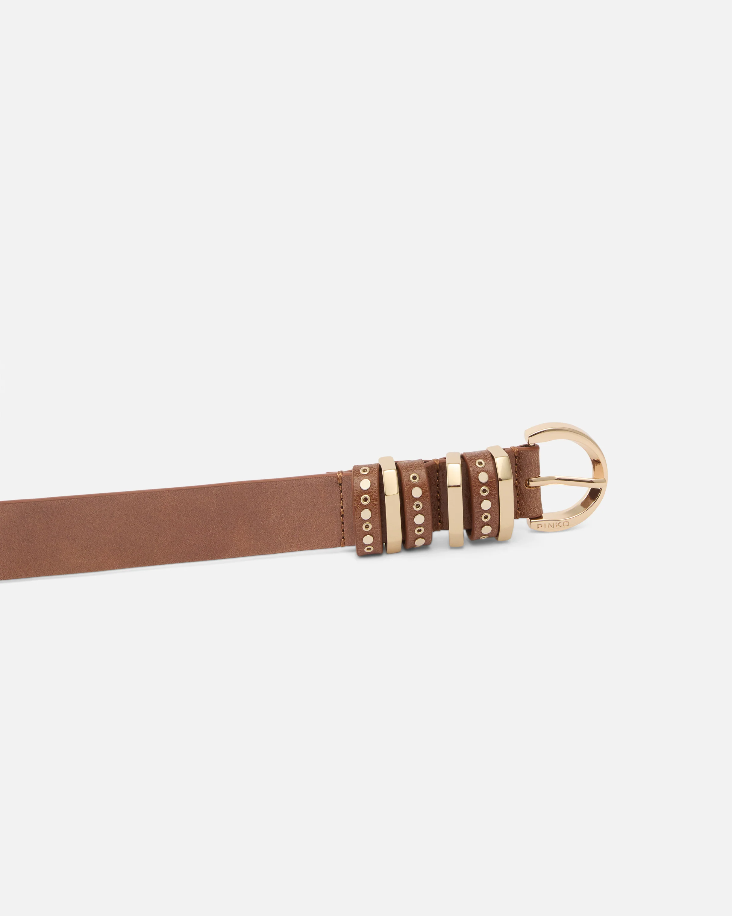 Shiny leather belt with metal loops, 3 cm - Image 5