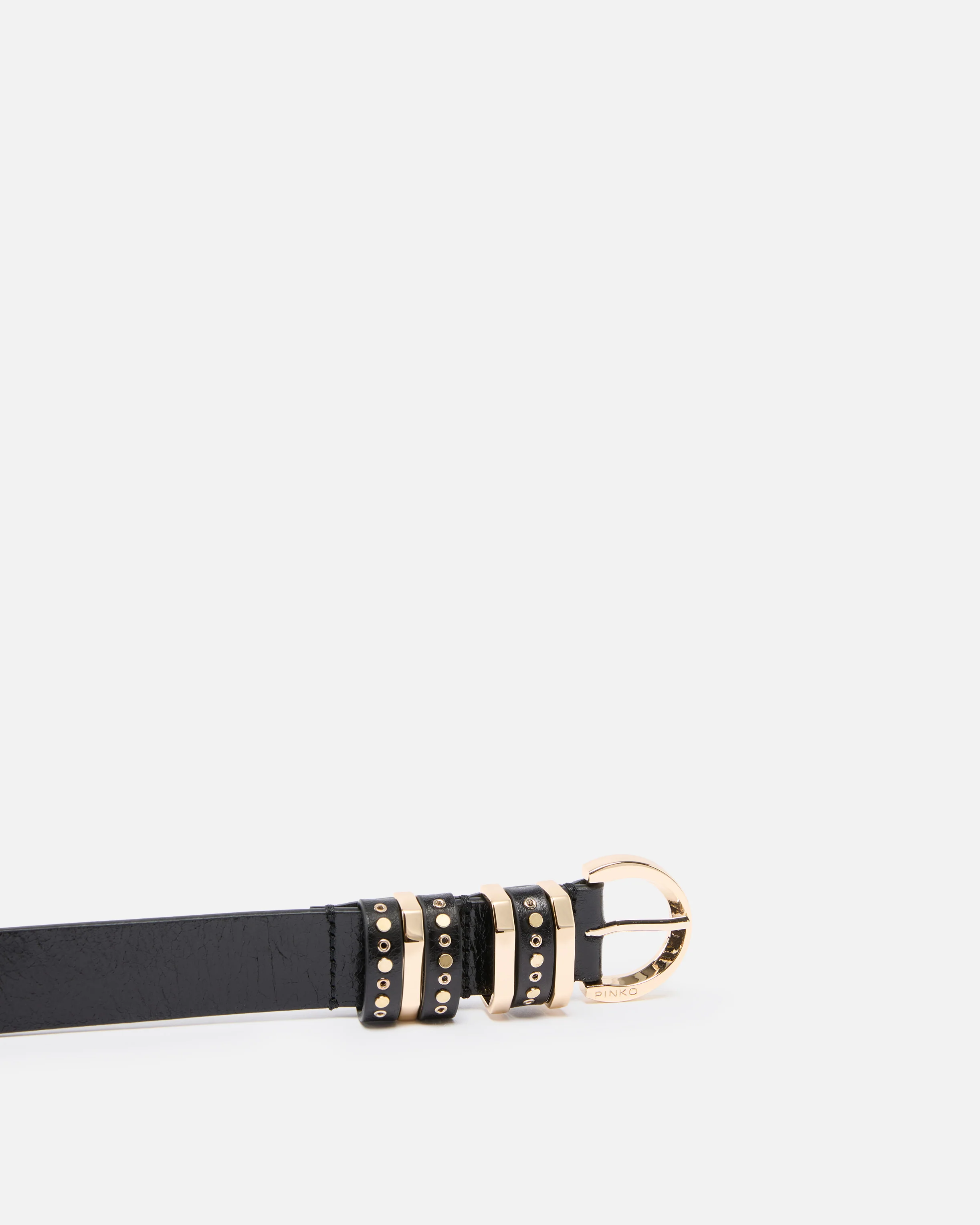 Shiny leather belt with metal loops, 3 cm - Image 5