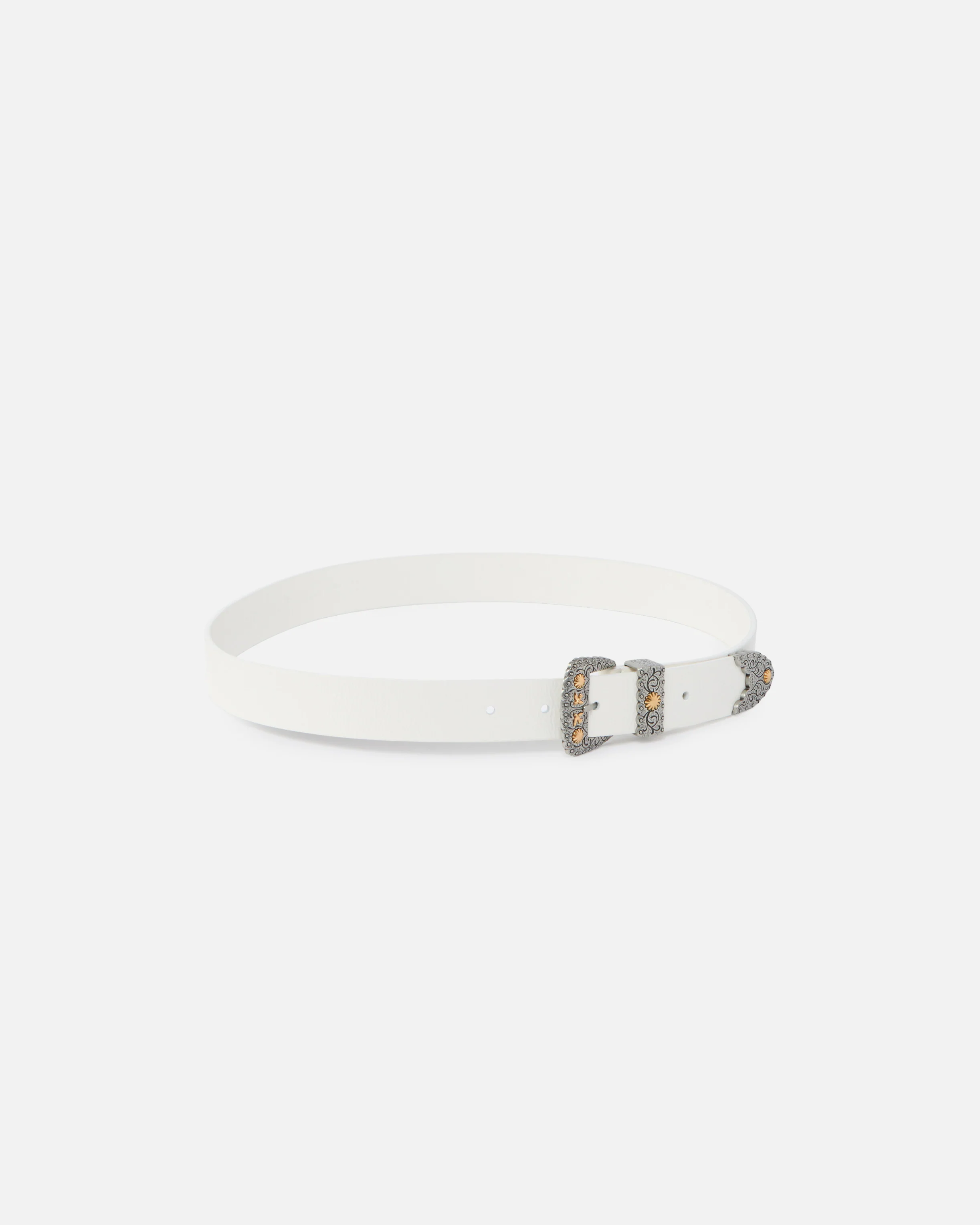 Shiny leather belt with metallic finishes, 3 cm - Image 2