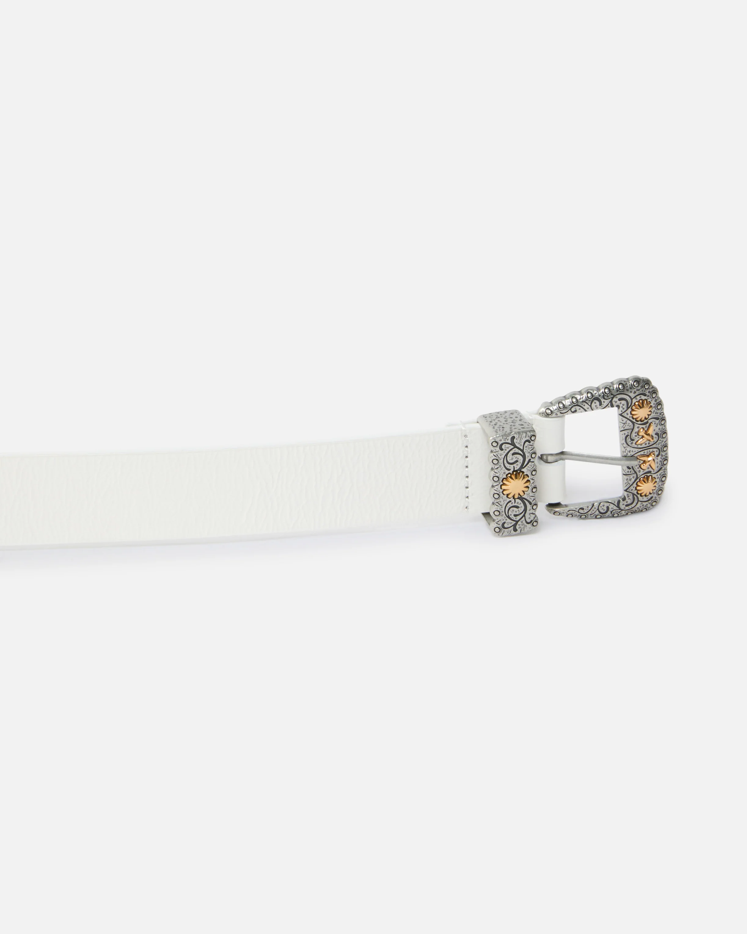 Shiny leather belt with metallic finishes, 3 cm - Image 5