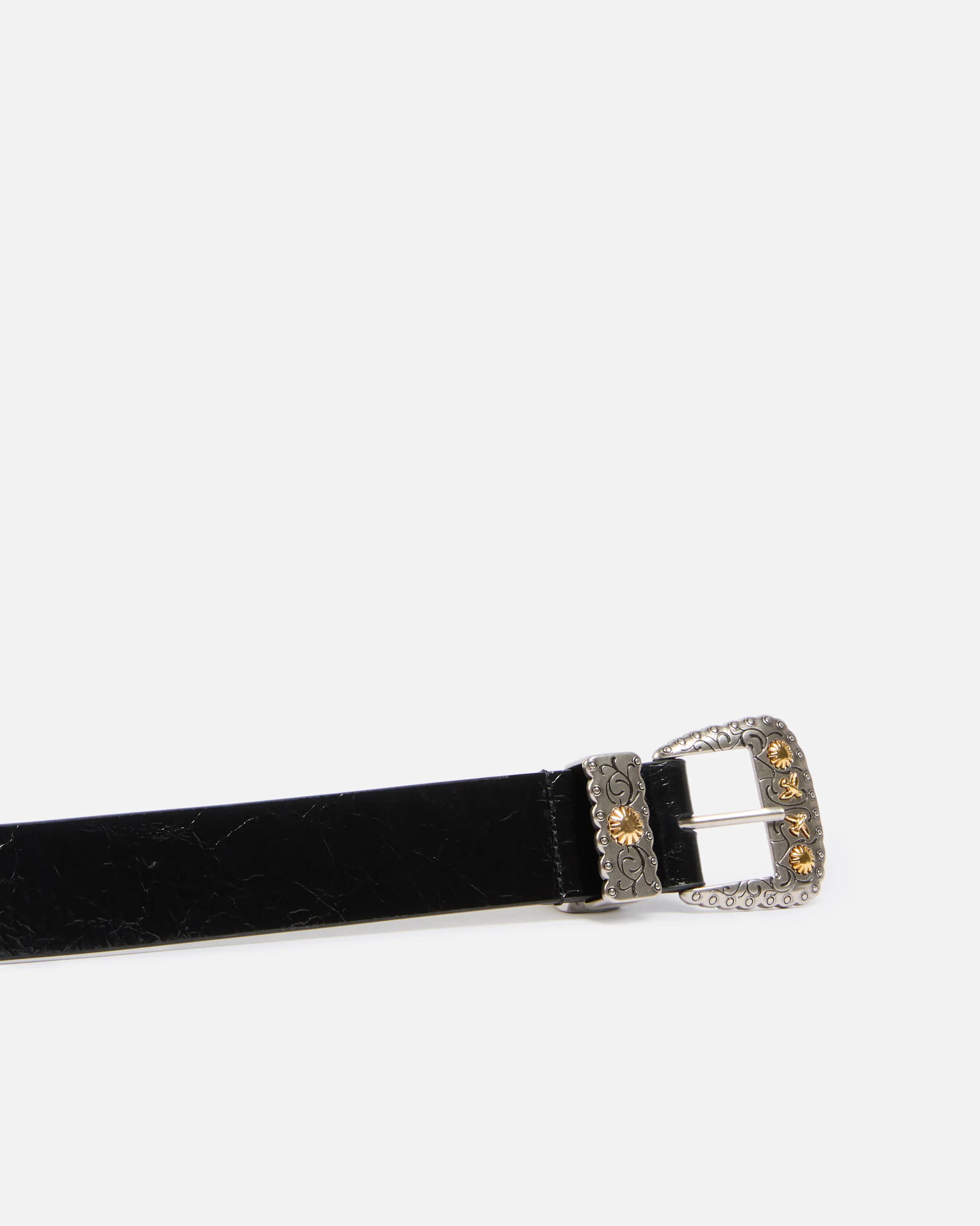 Shiny leather belt with metallic finishes, 3 cm - Image 5