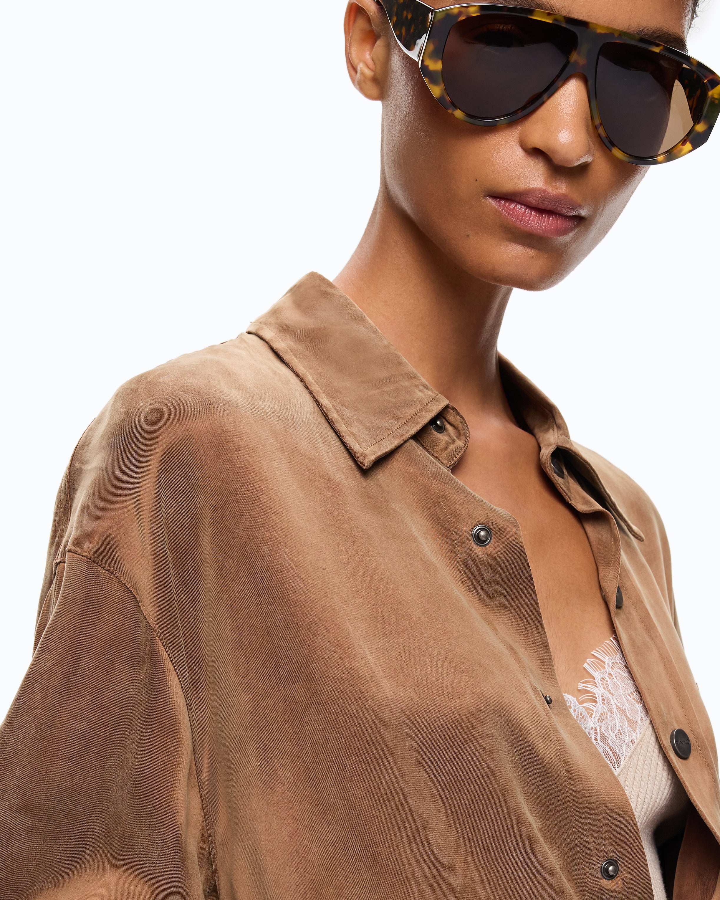 Shirt in peachskin-feel twill - Image 3