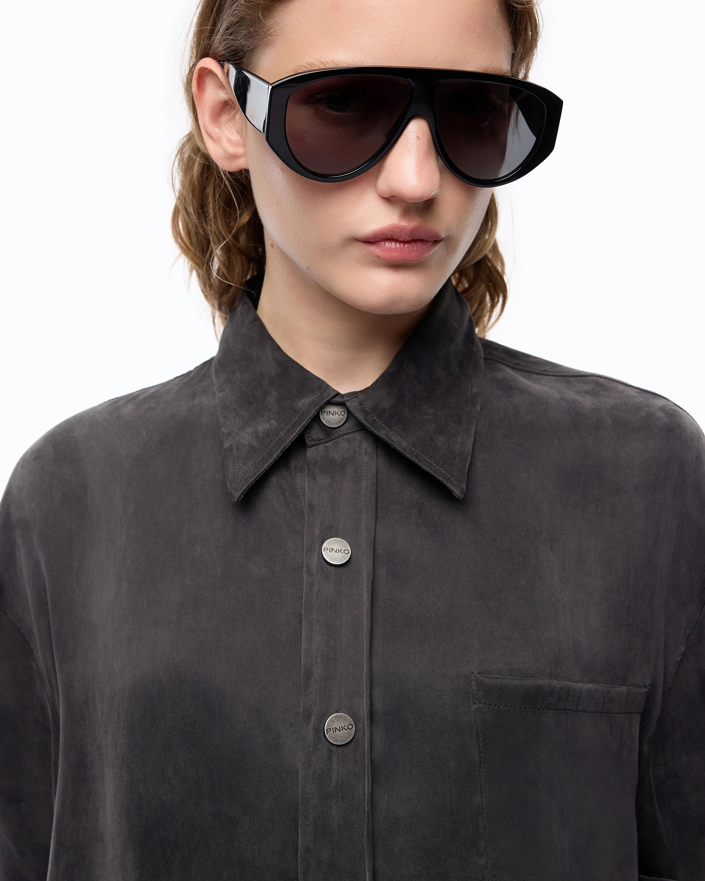 Shirt in peachskin-feel twill - Image 3