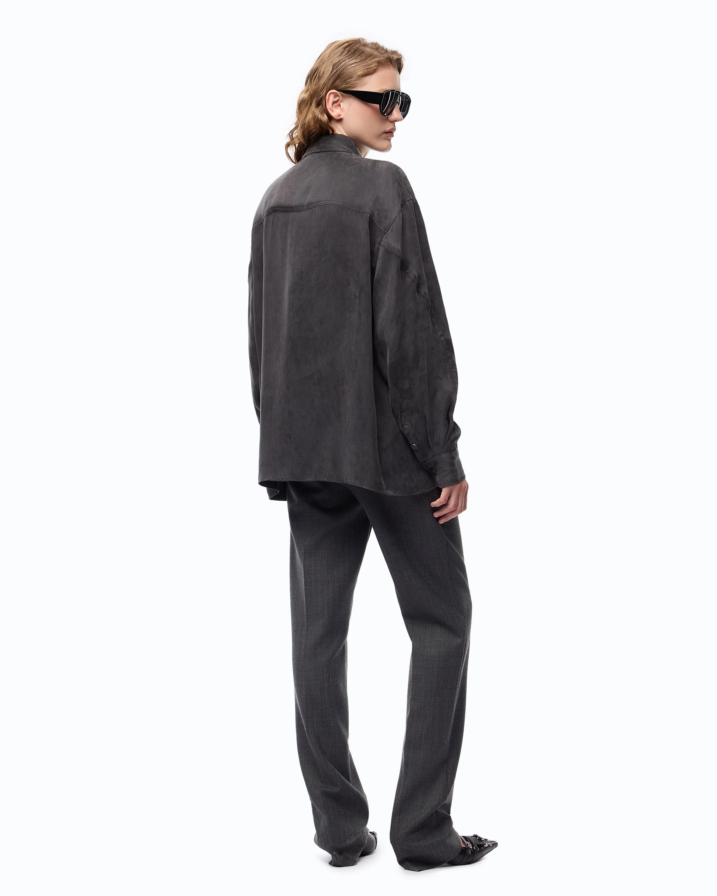 Shirt in peachskin-feel twill - Image 4