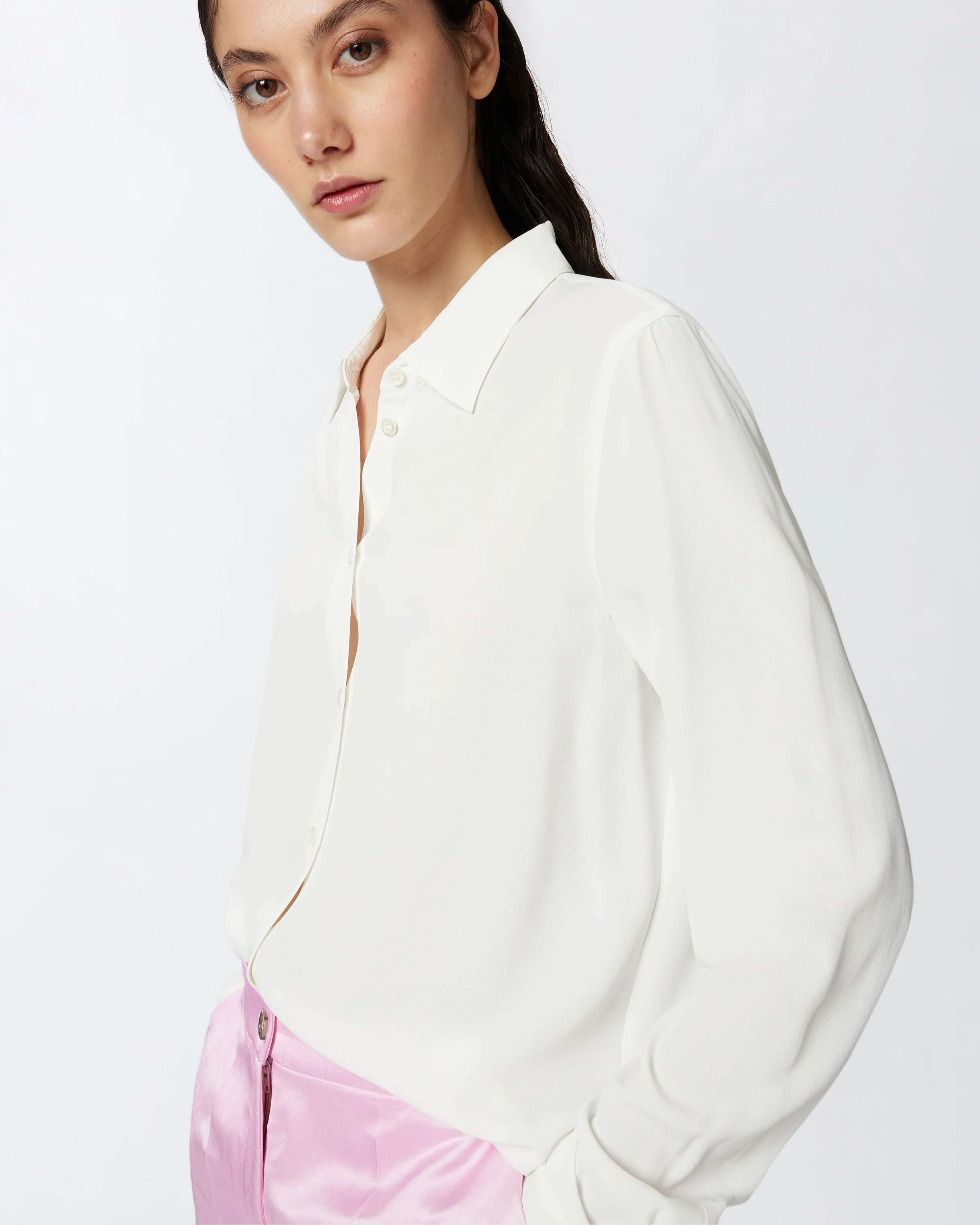 Shirt in silk-blend crepe de Chine - Image 4