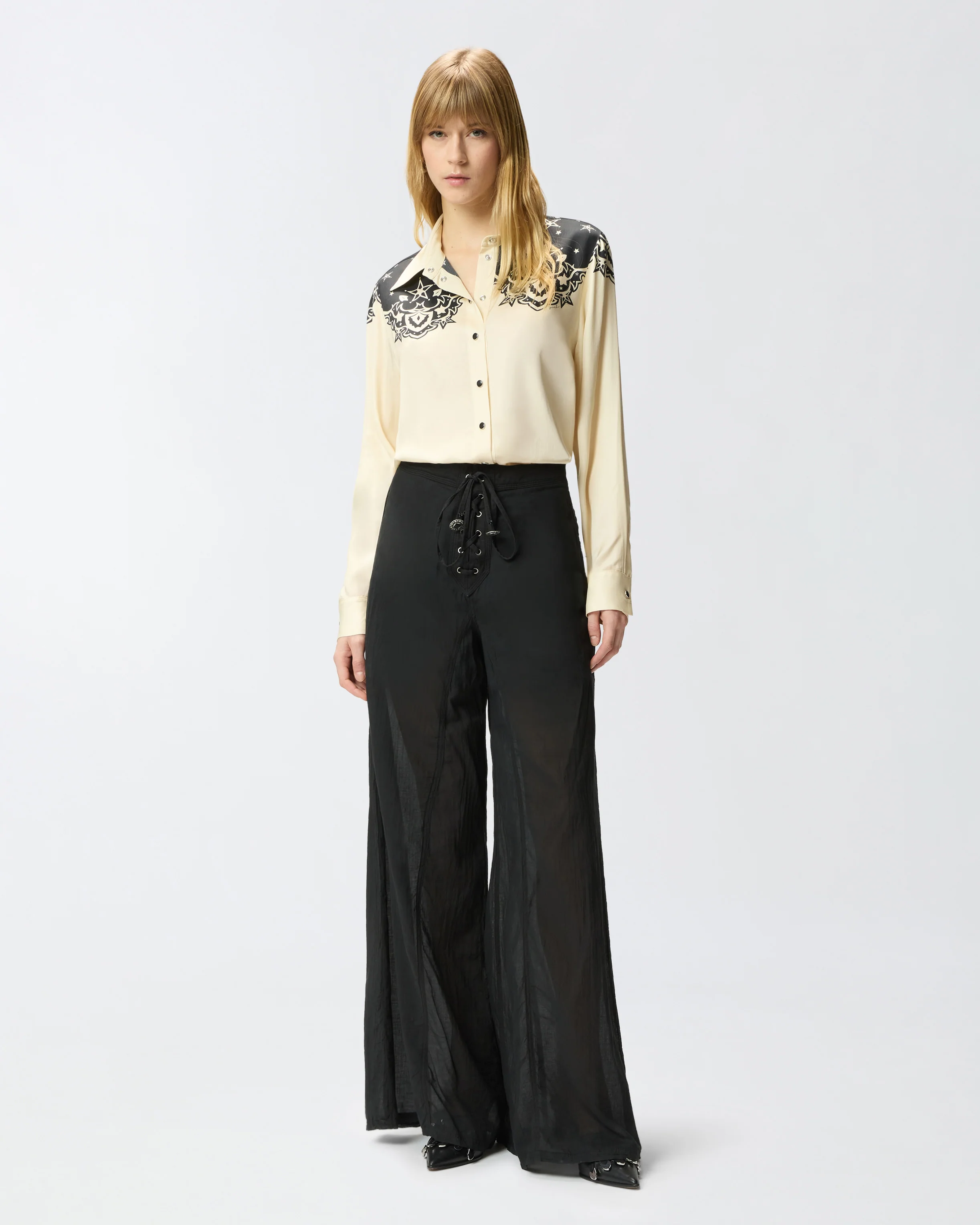 Shirt with placed star print - Image 2