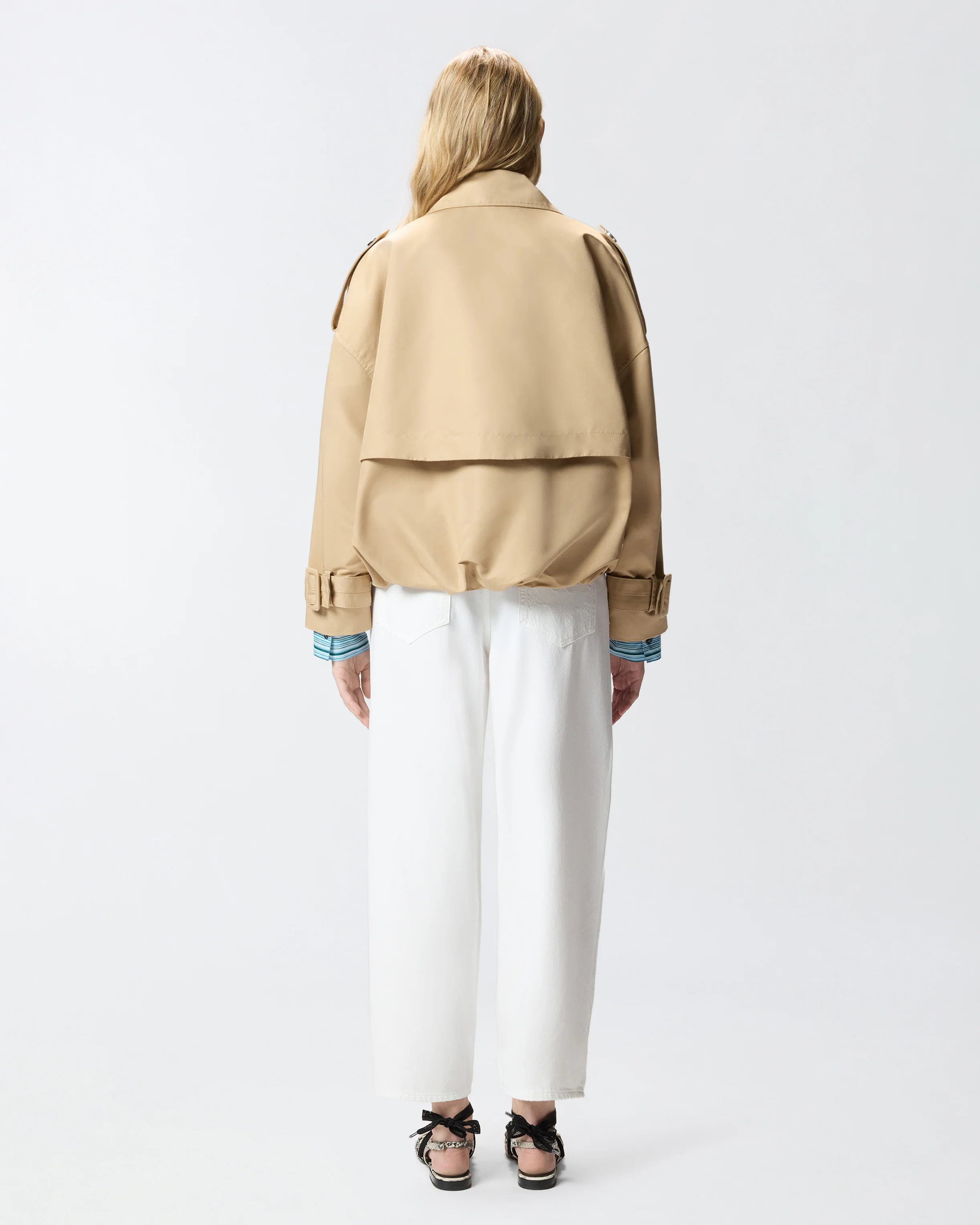 Short double-breasted trench coat - Image 3