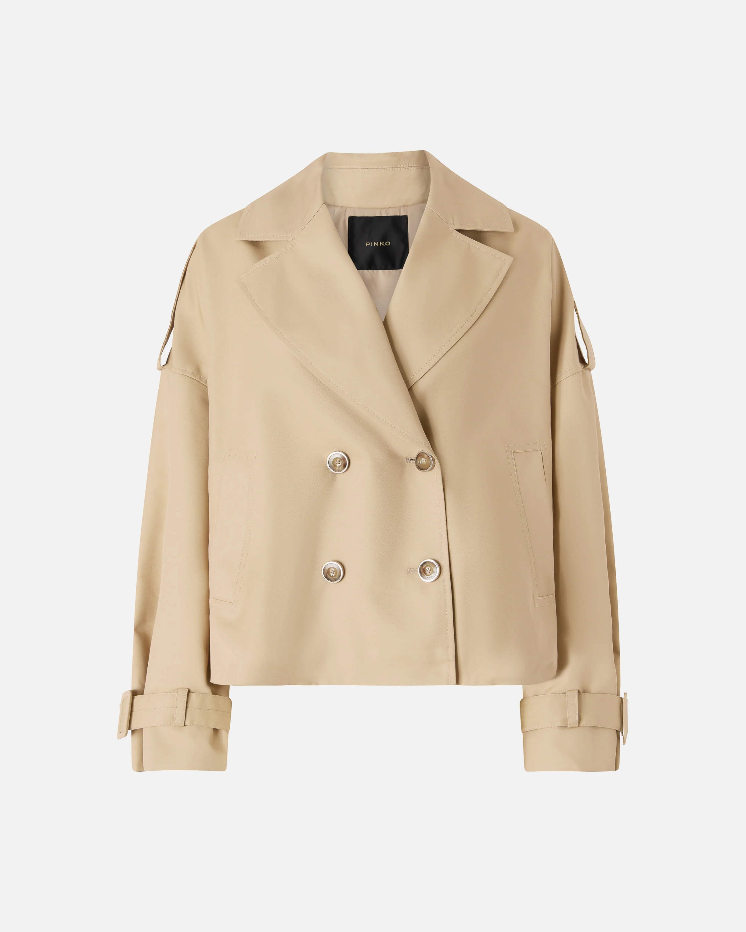 Short double-breasted trench coat - Image 5