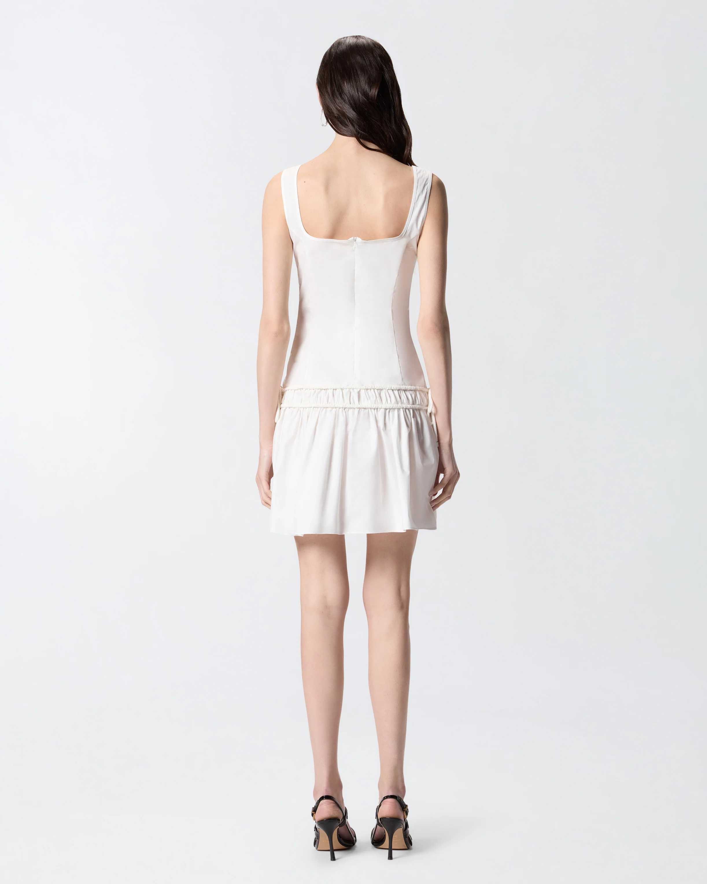 Short dress with gathering and drawstring - Image 3