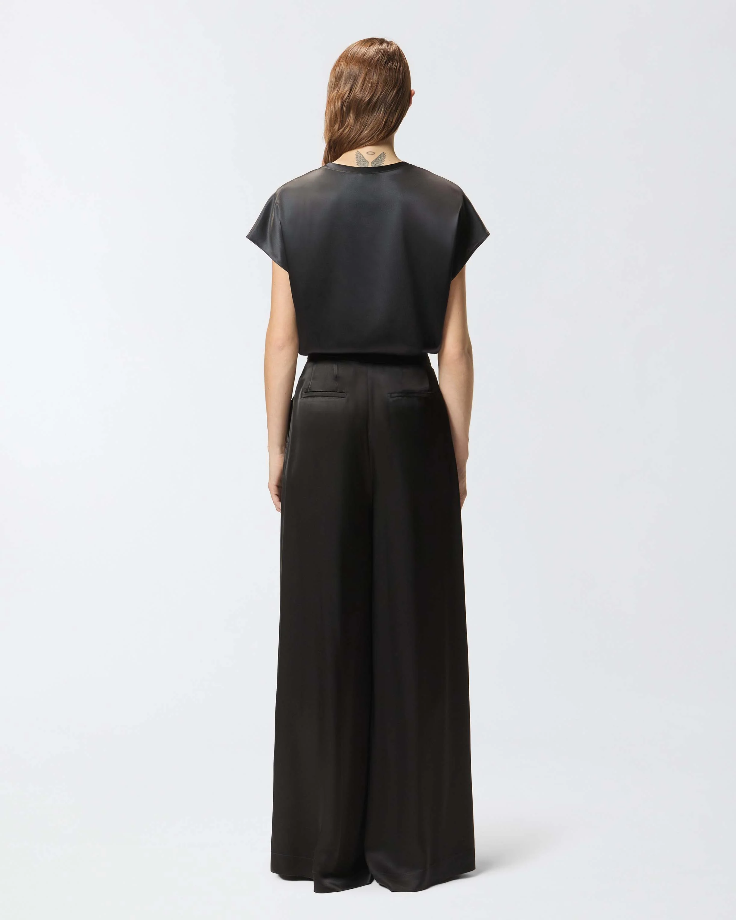 Short-sleeved satin blouse - Image 3