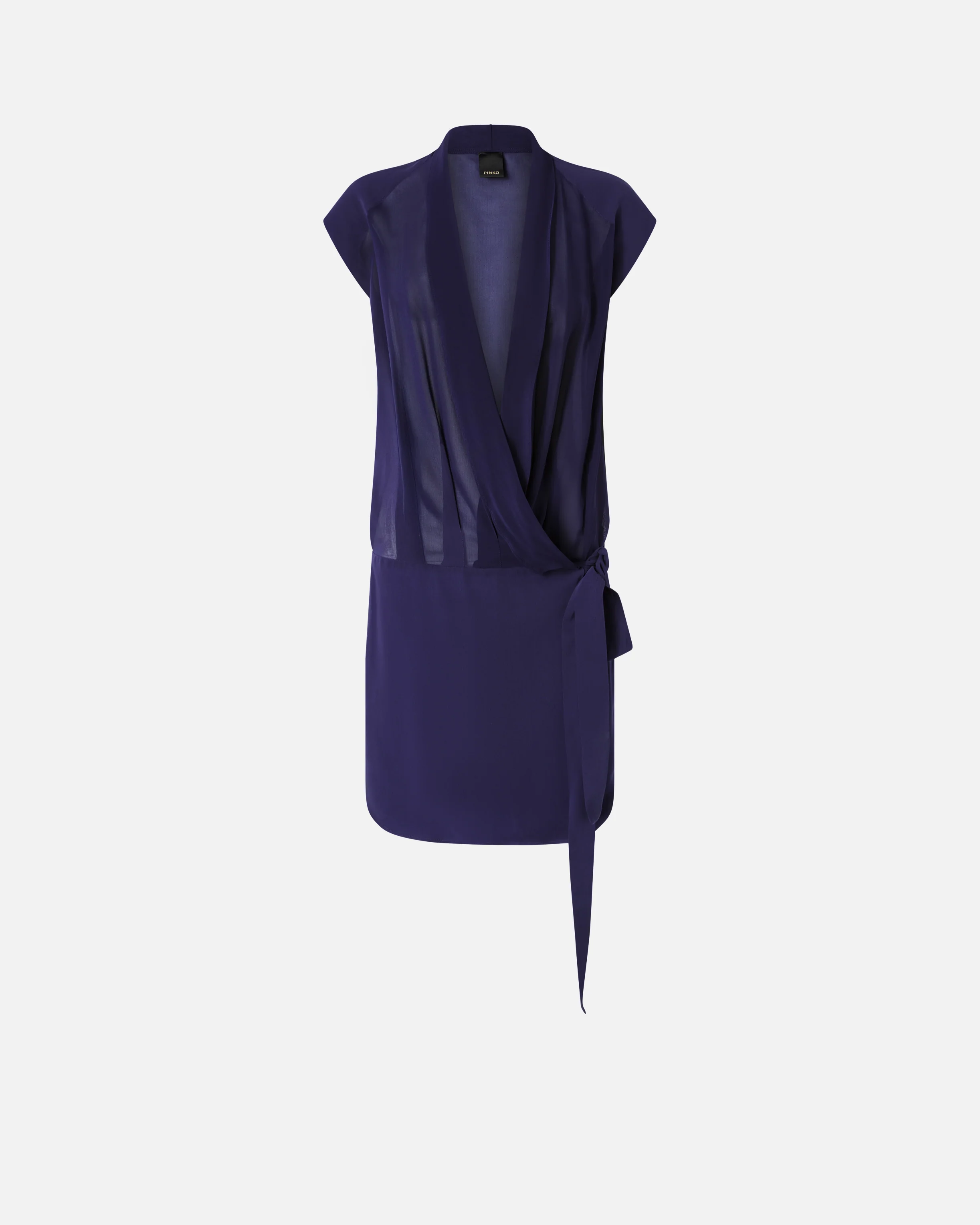 Short wrap dress with sheer details - Image 5
