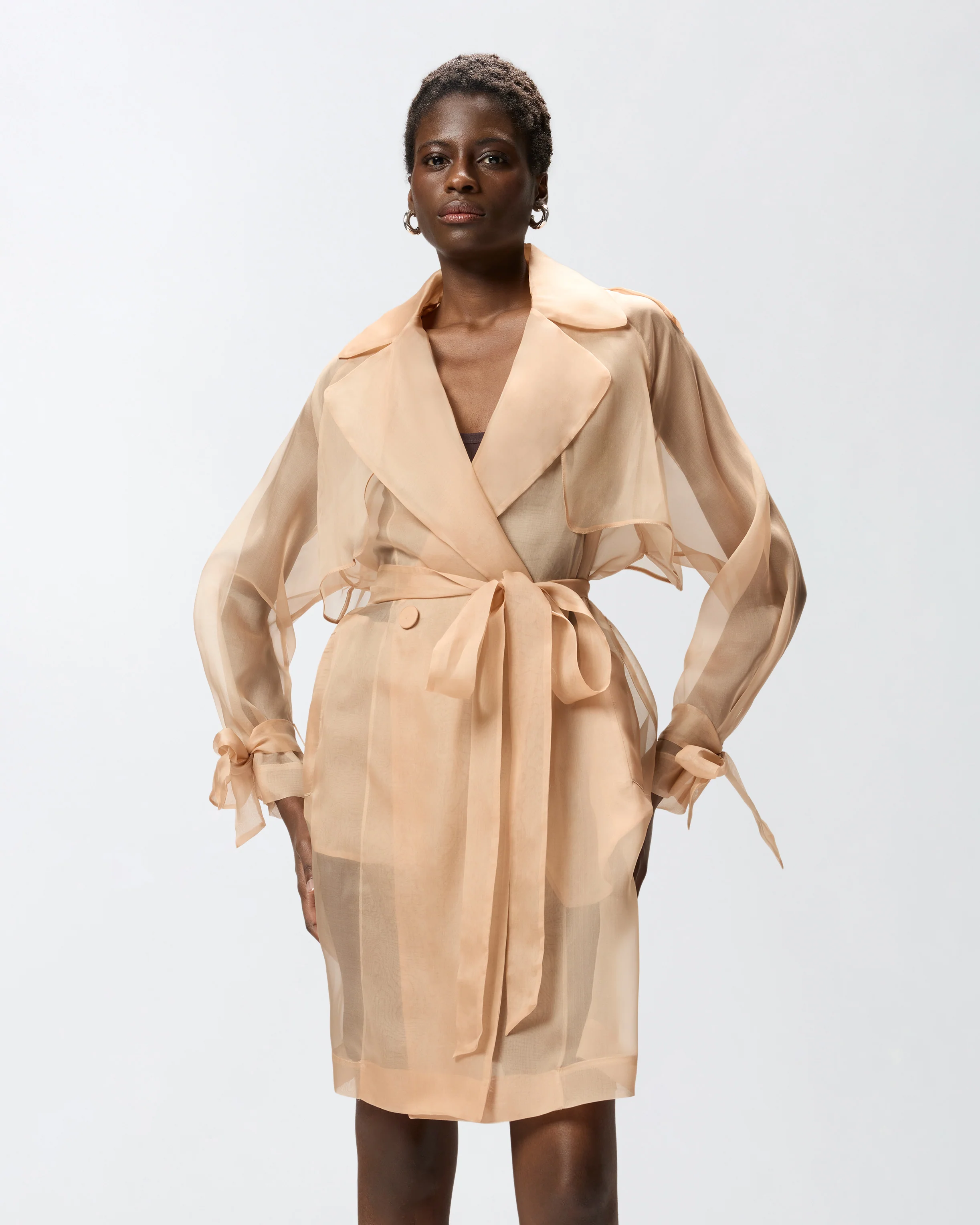 Silk organza trench coat - Image 2