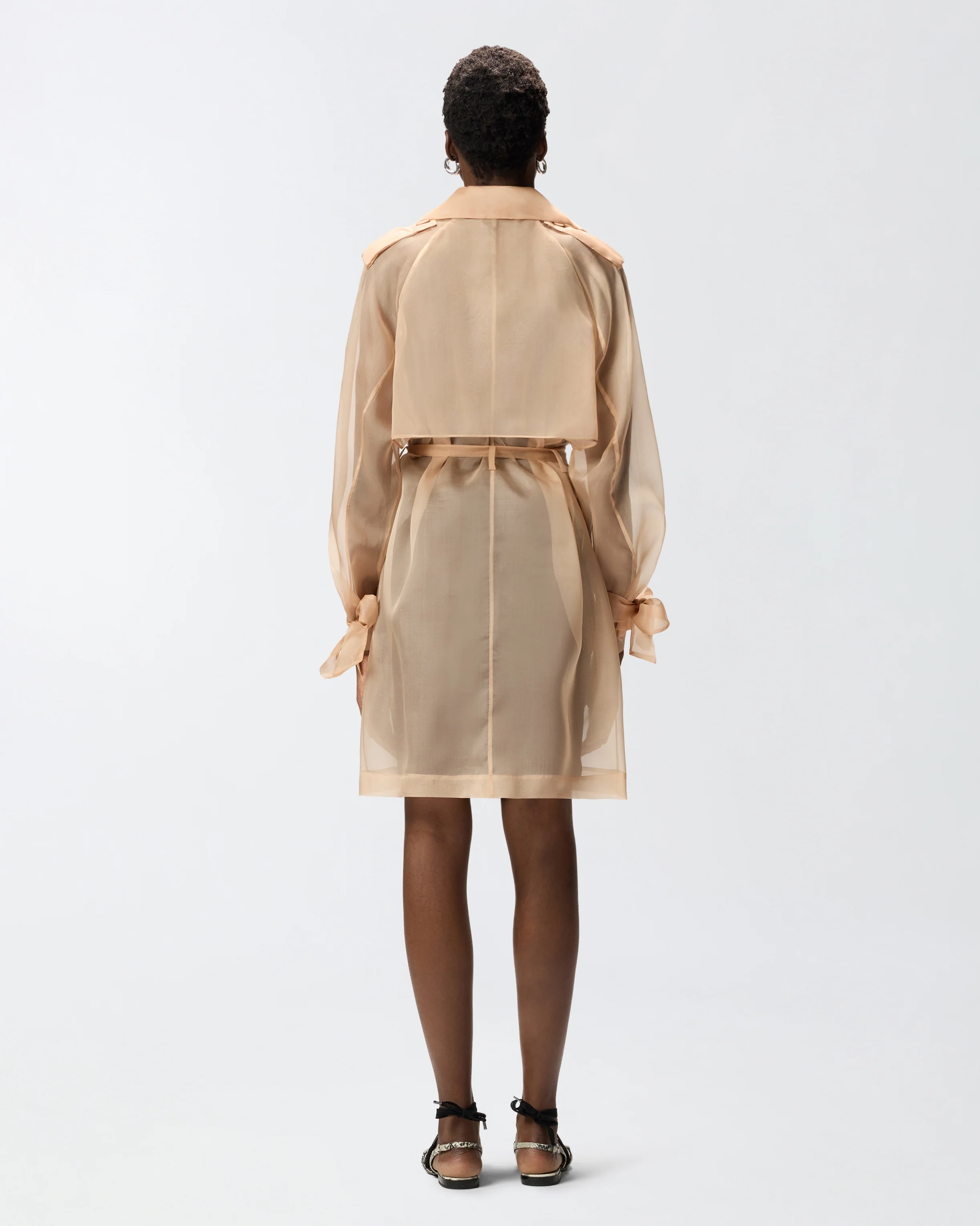 Silk organza trench coat - Image 4