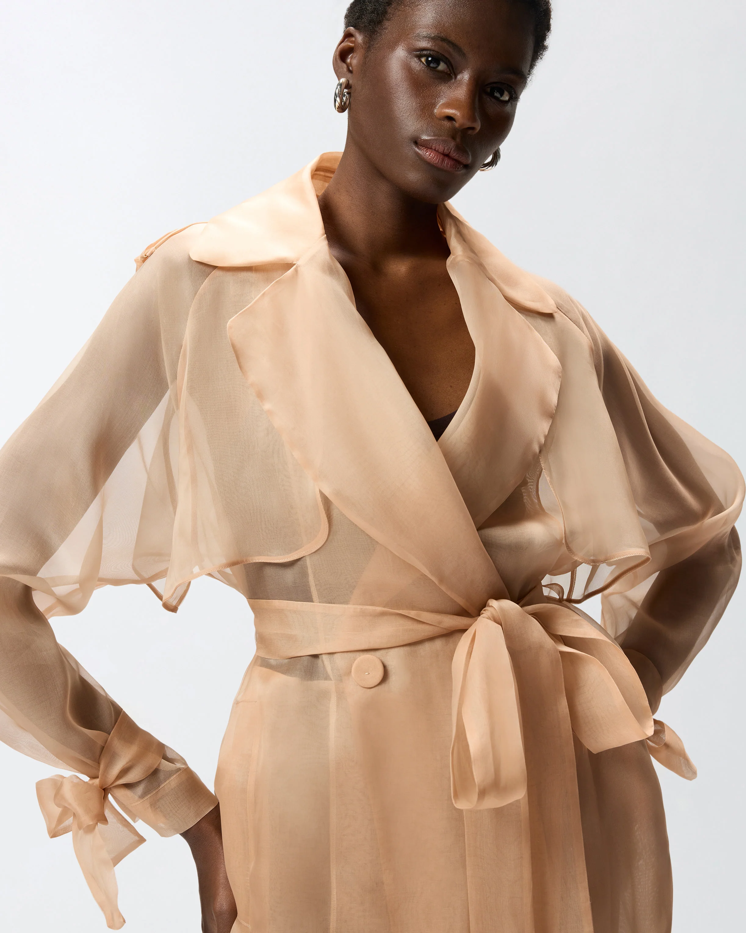 Silk organza trench coat - Image 5