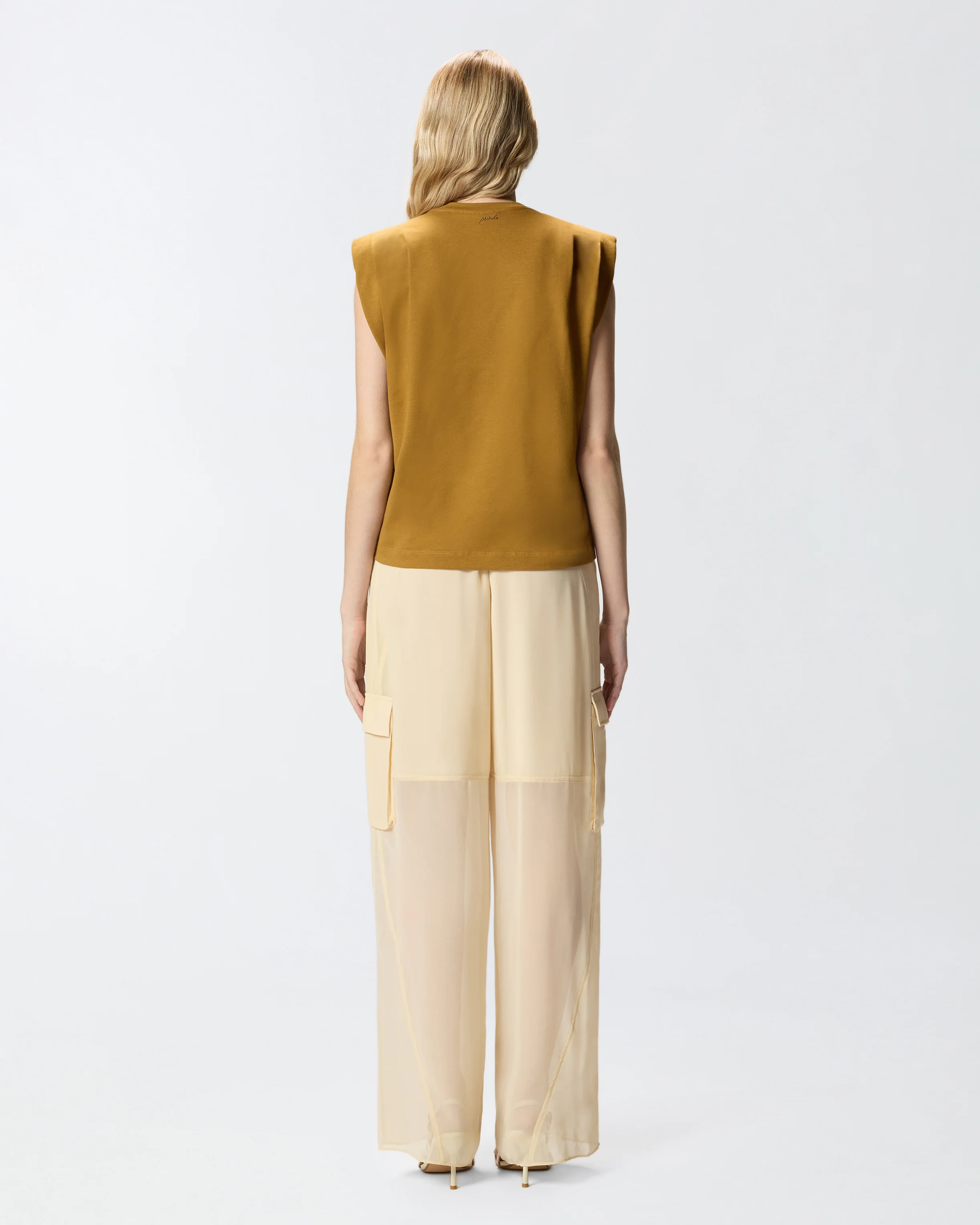 Sleeveless double jersey T-shirt - Image 3