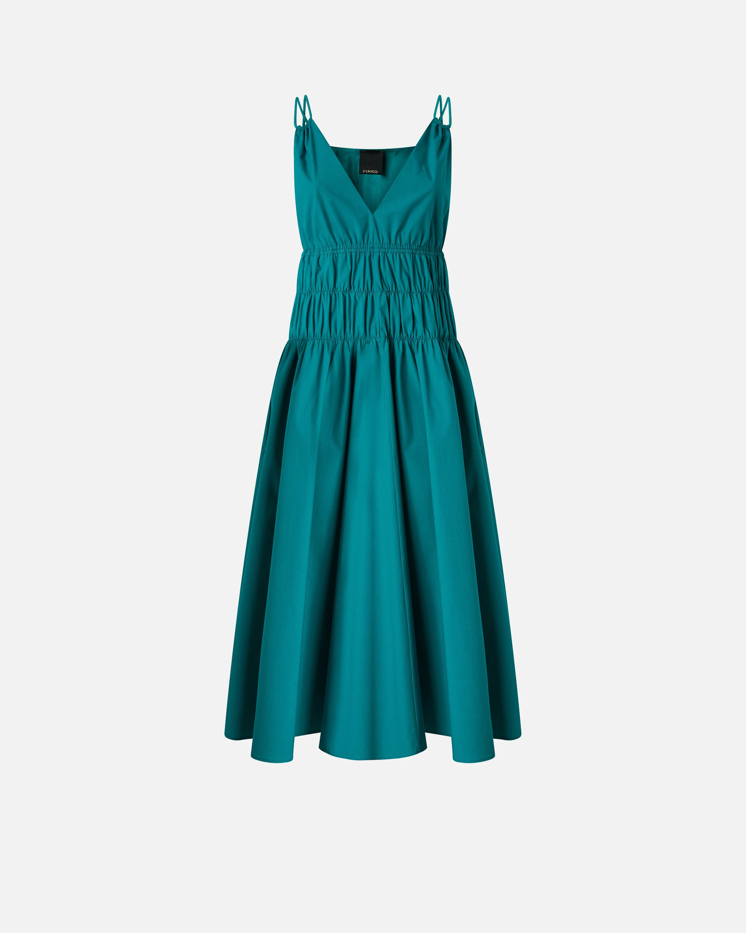 Sleeveless midi dress with pleats and gathering - Image 5