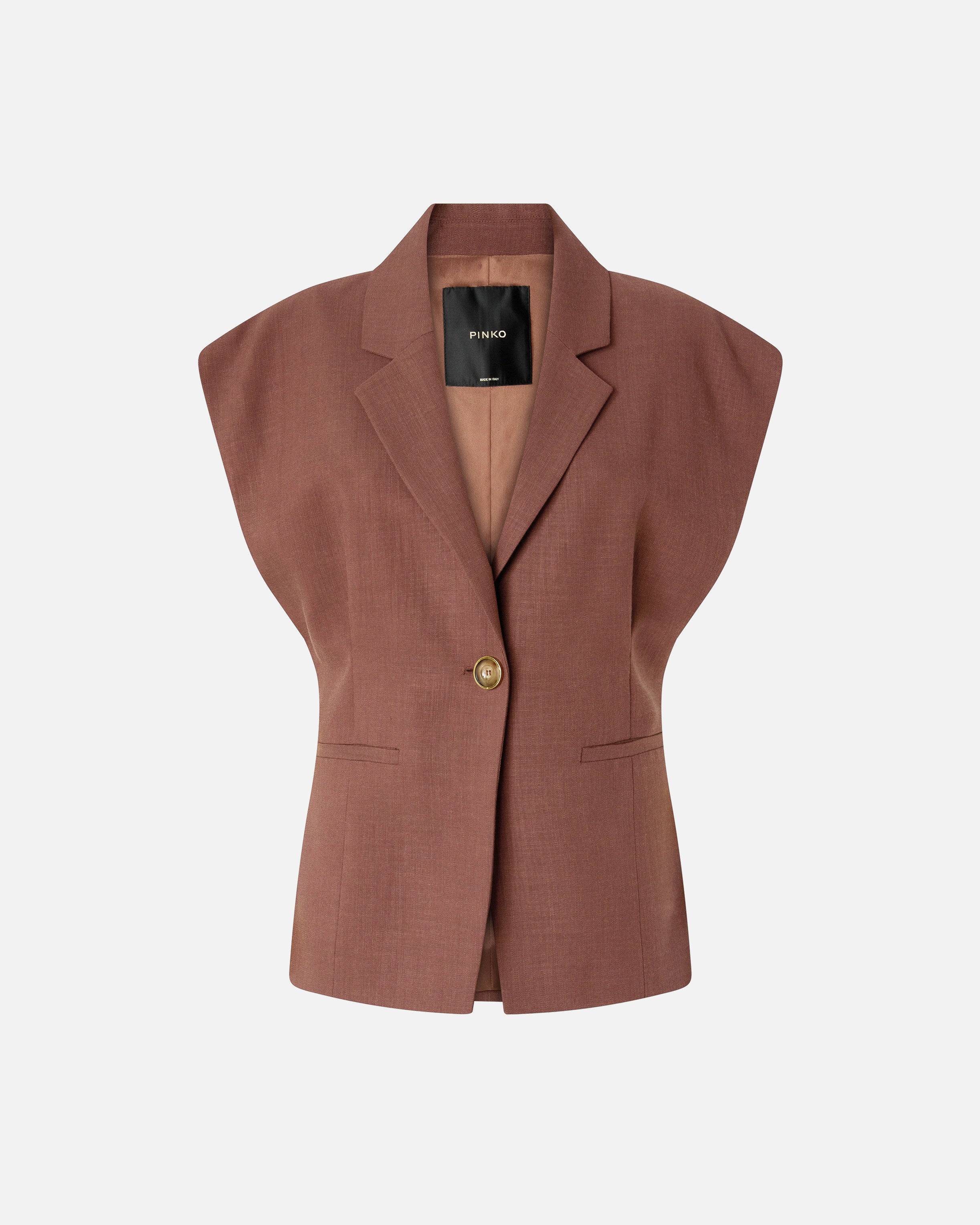 Sleeveless rustic-effect jacket - Image 5