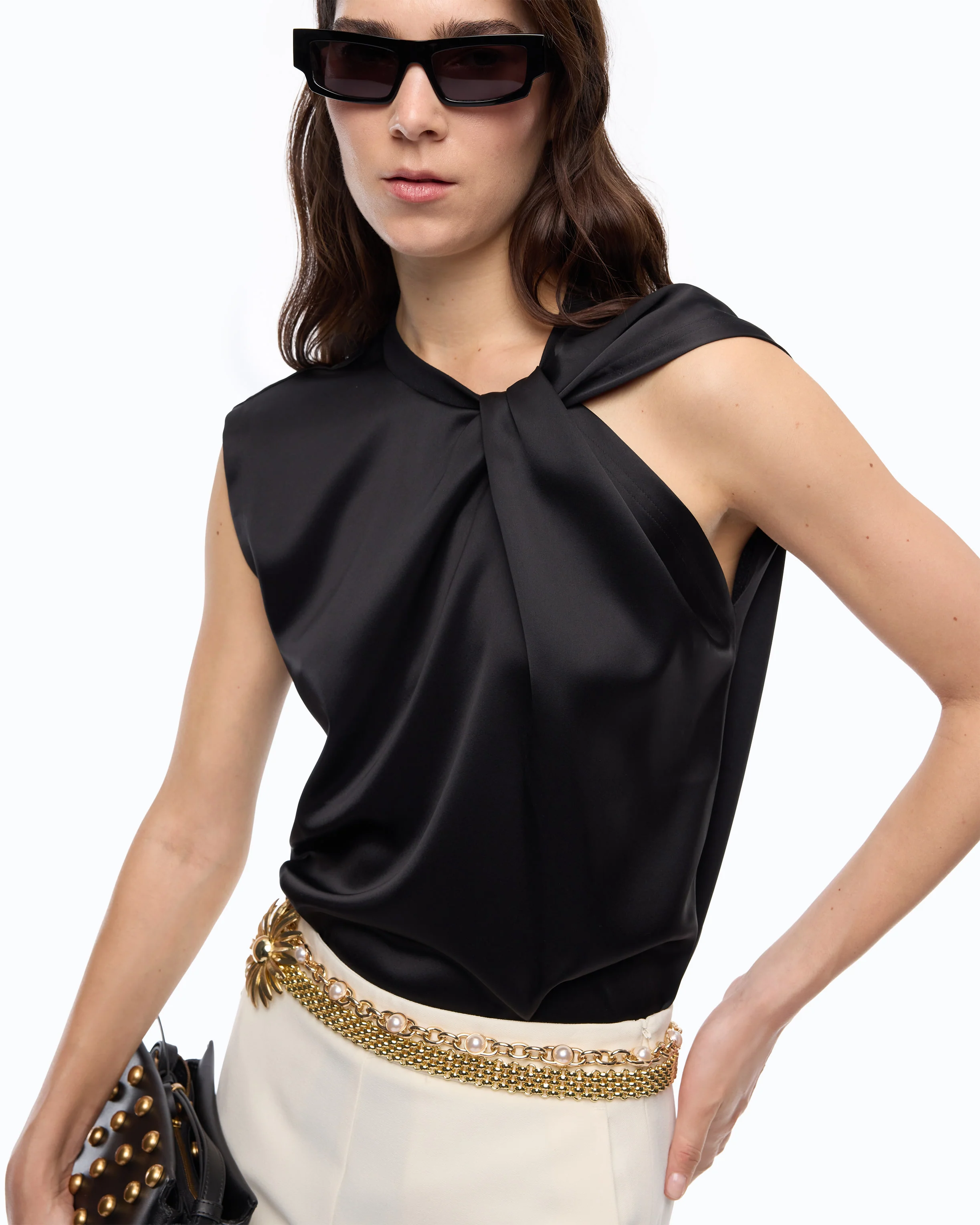Sleeveless satin blouse - Image 3