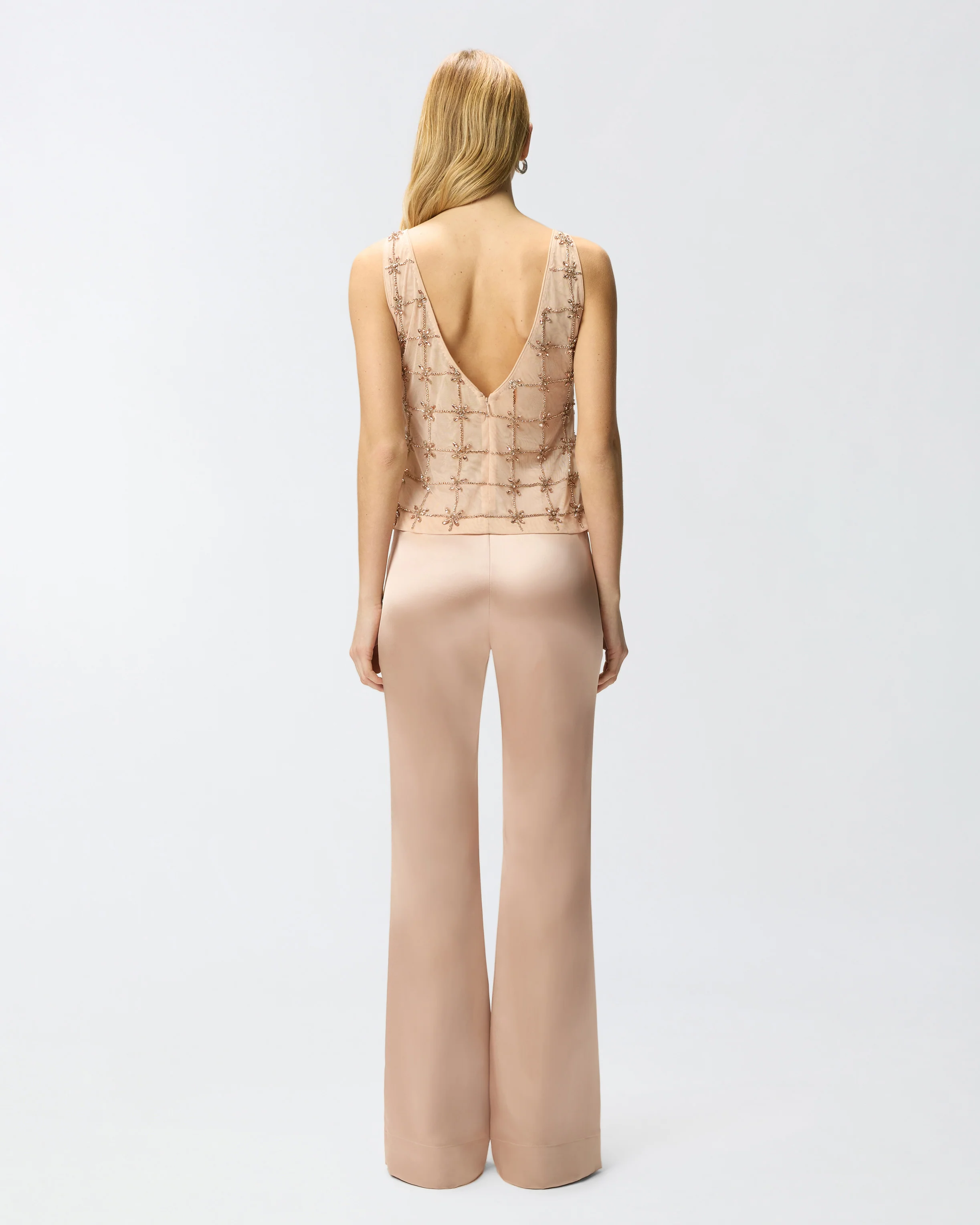 Sleeveless tulle top with crystals - Image 3