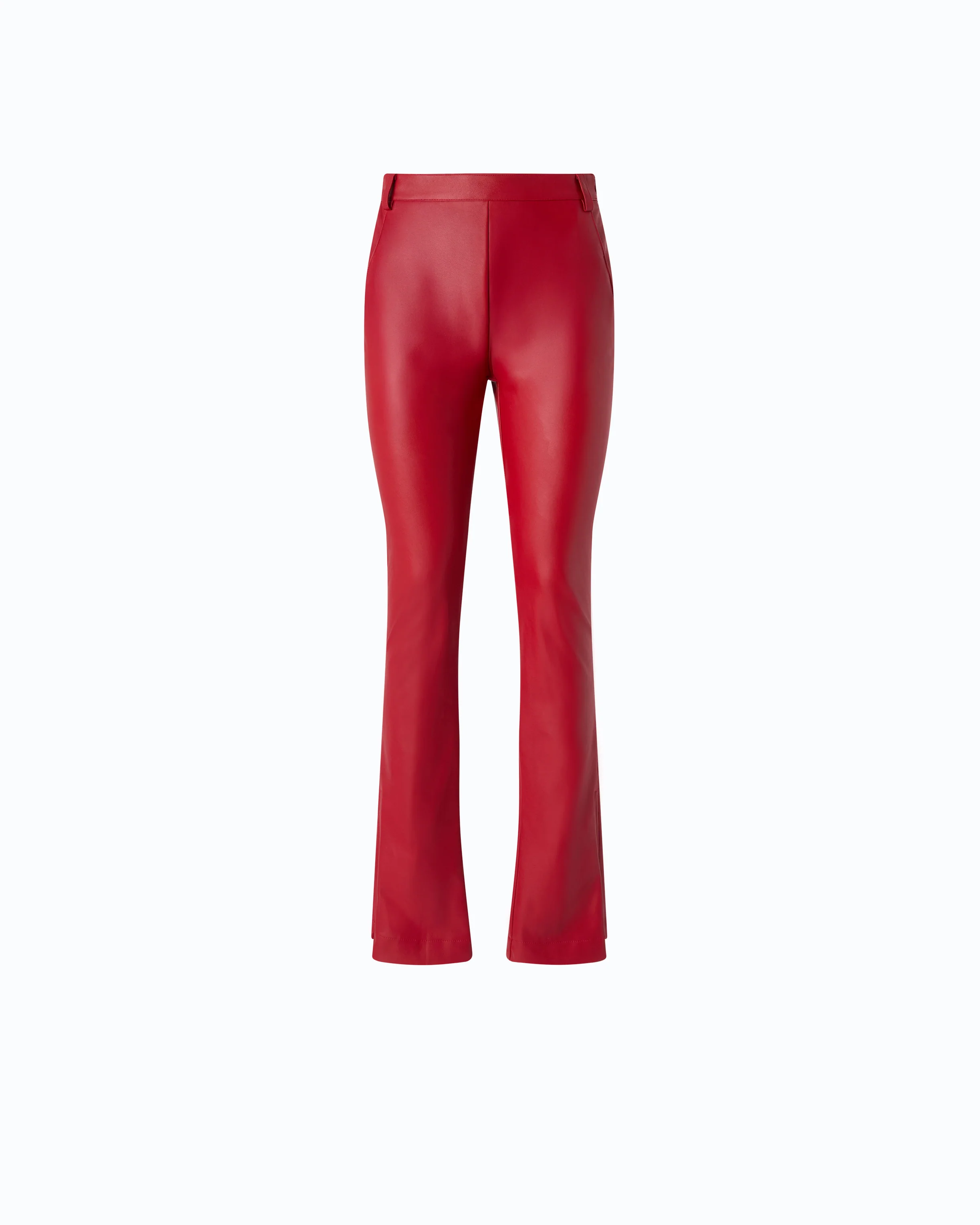 Slim-fit flared trousers in nappa leather-effect fabric - Image 5