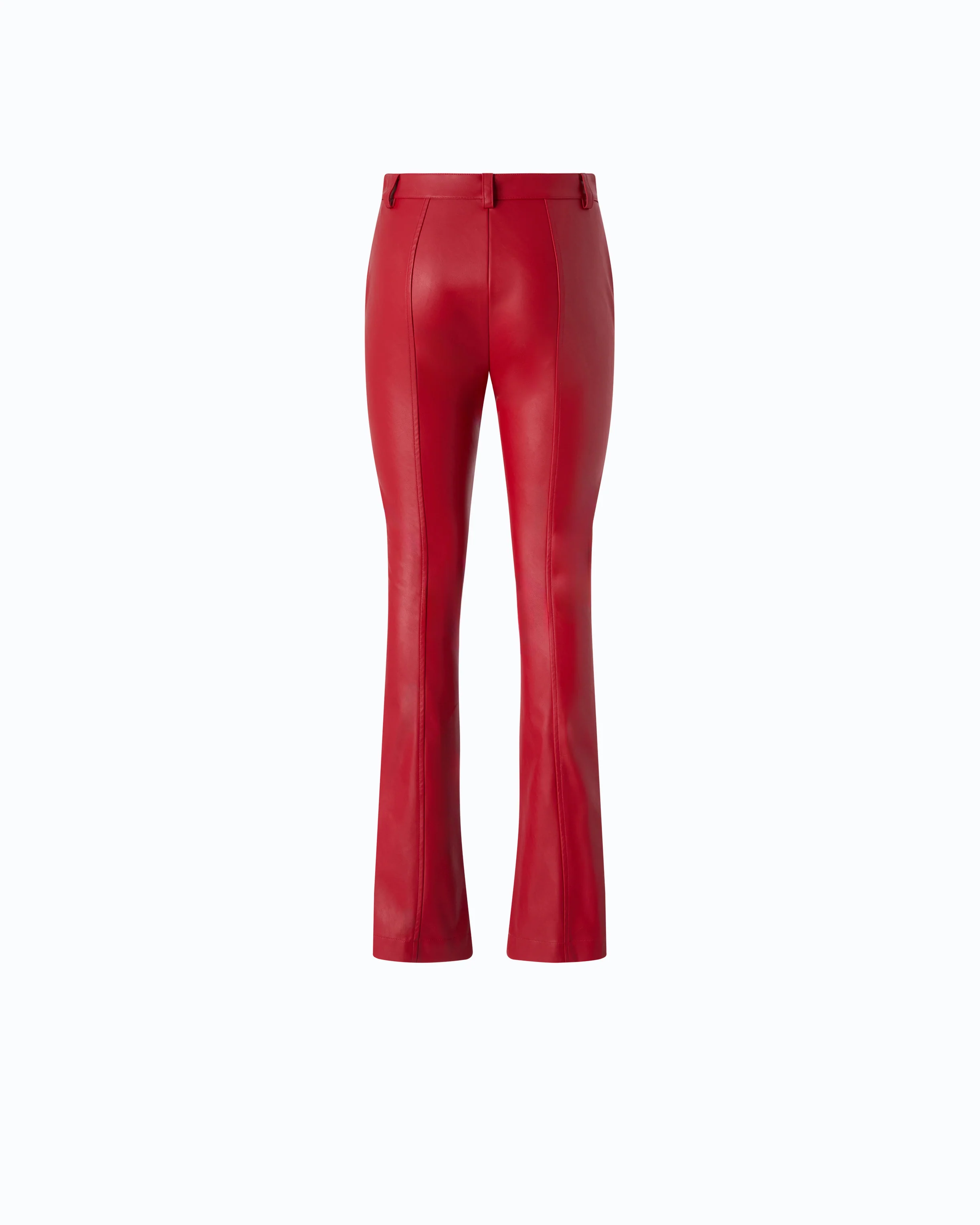 Slim-fit flared trousers in nappa leather-effect fabric - Image 6