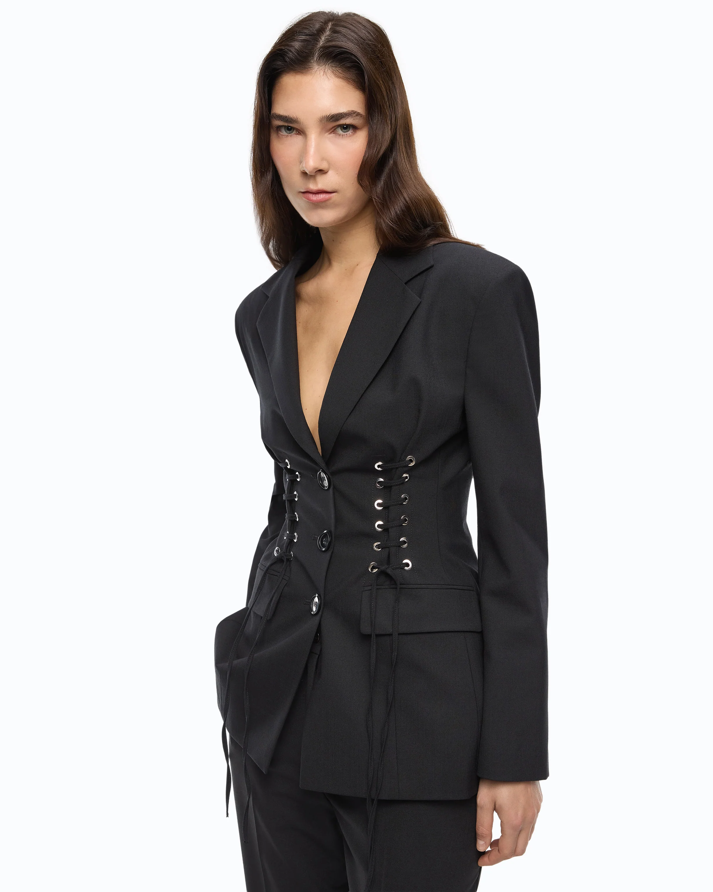 Slim-fit jacket with bustier design