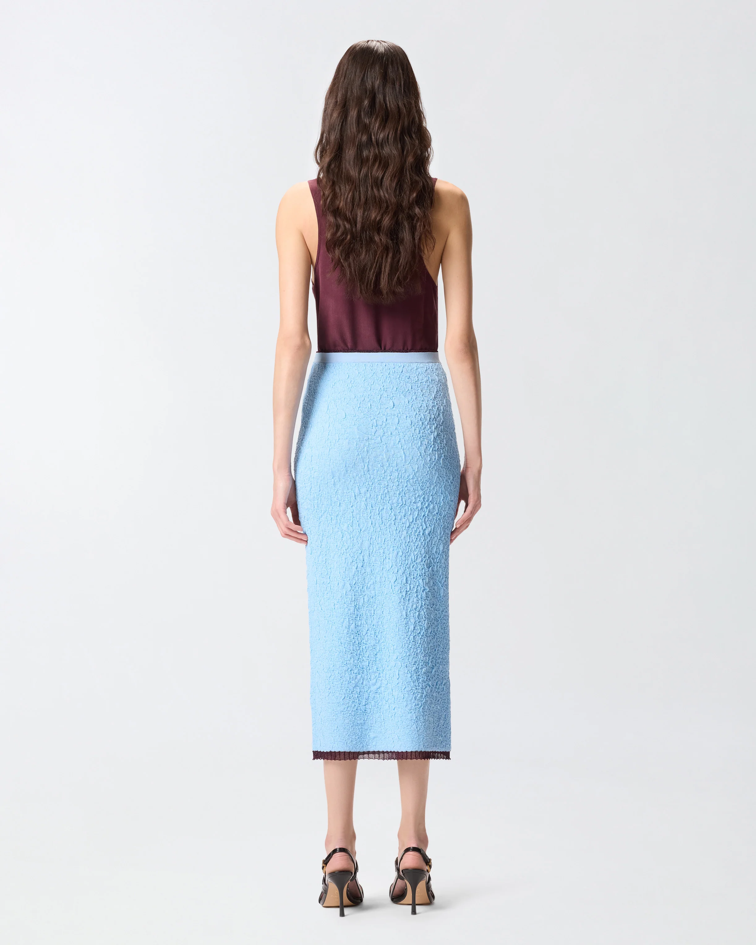 Slim-fit jacquard midi skirt - Image 3