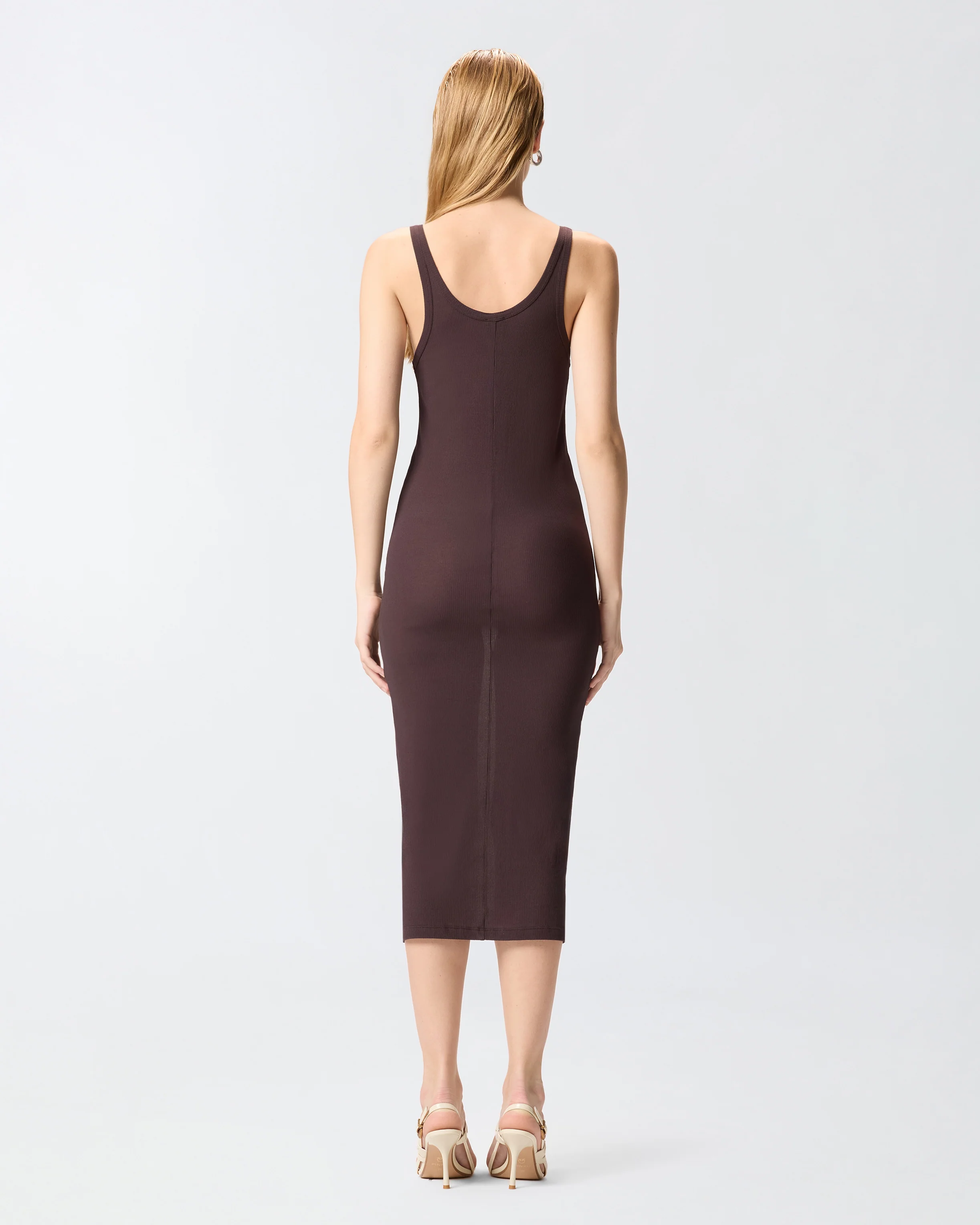 Slim-fit midi dress with jewel strap - Image 3