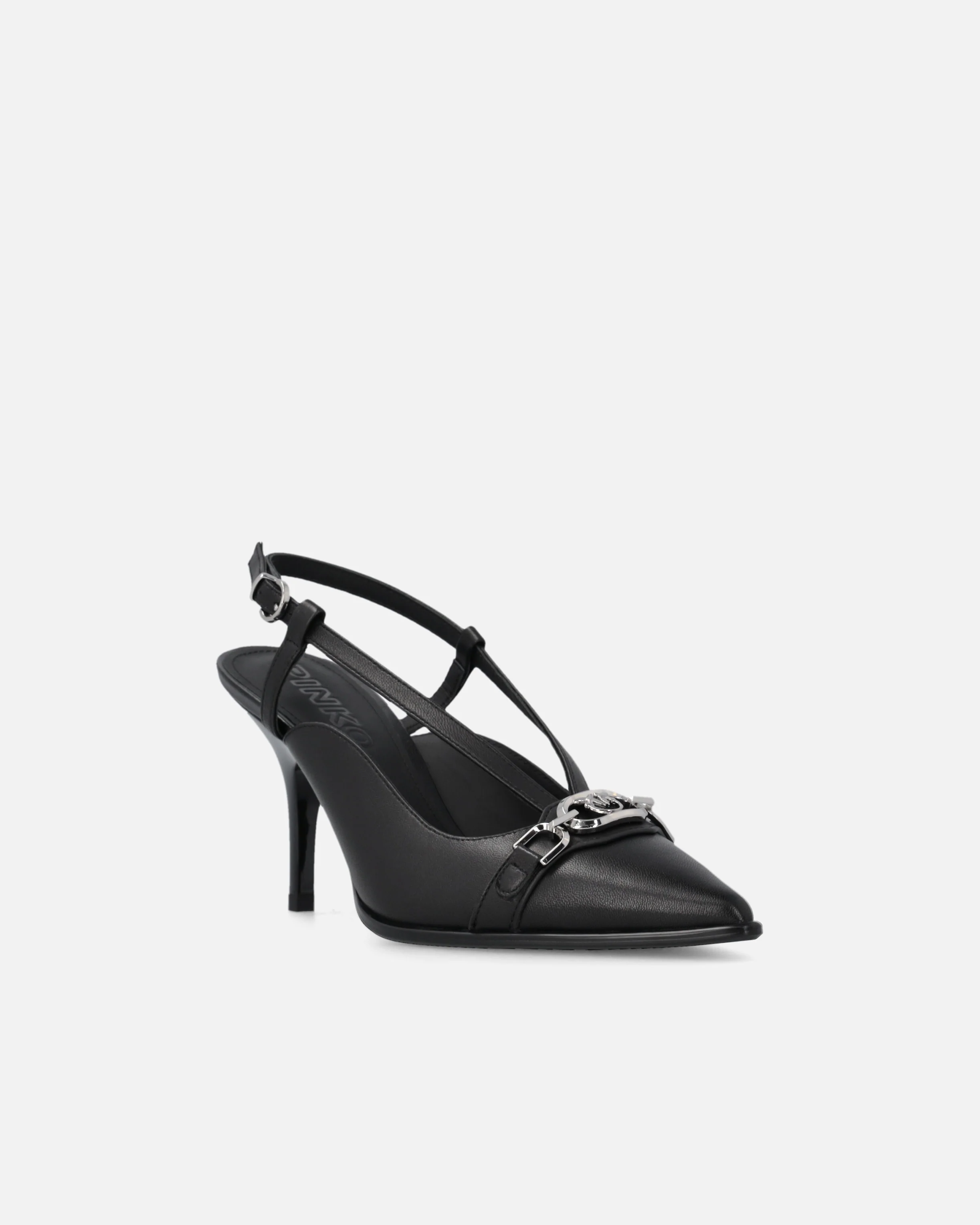 Sling-back pumps in nappa leather with straps and stiletto heel - Image 2