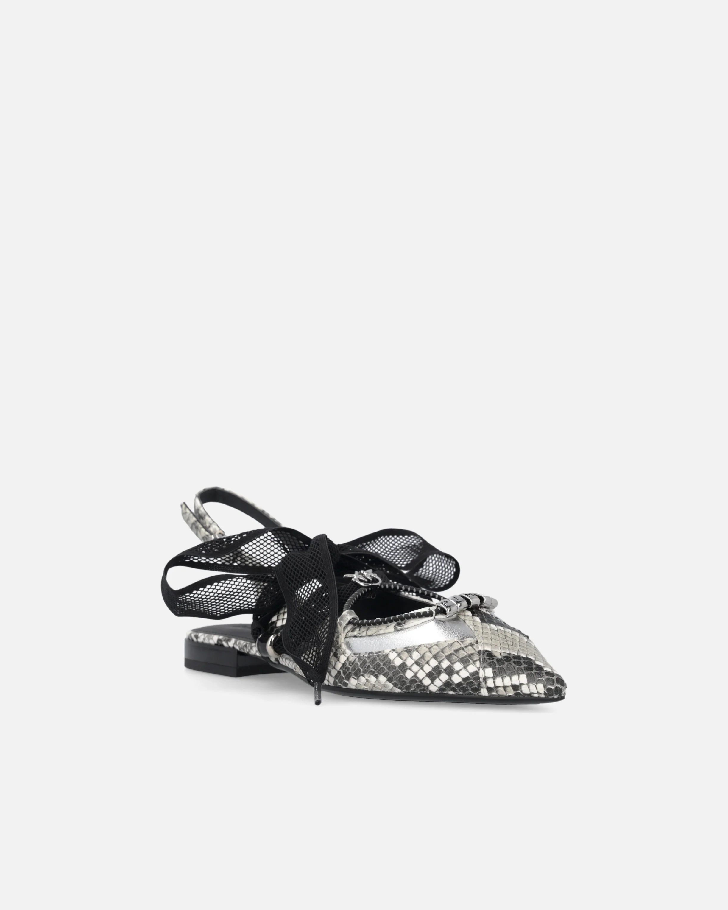 Slingback ballerinas with python print and ties - Image 2