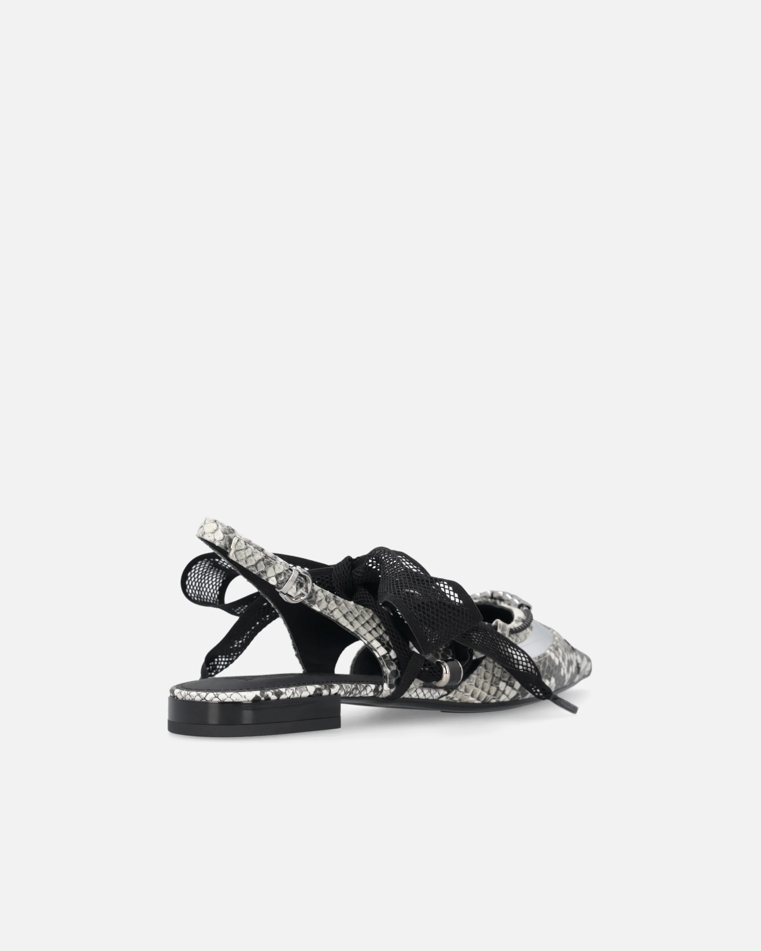 Slingback ballerinas with python print and ties - Image 3