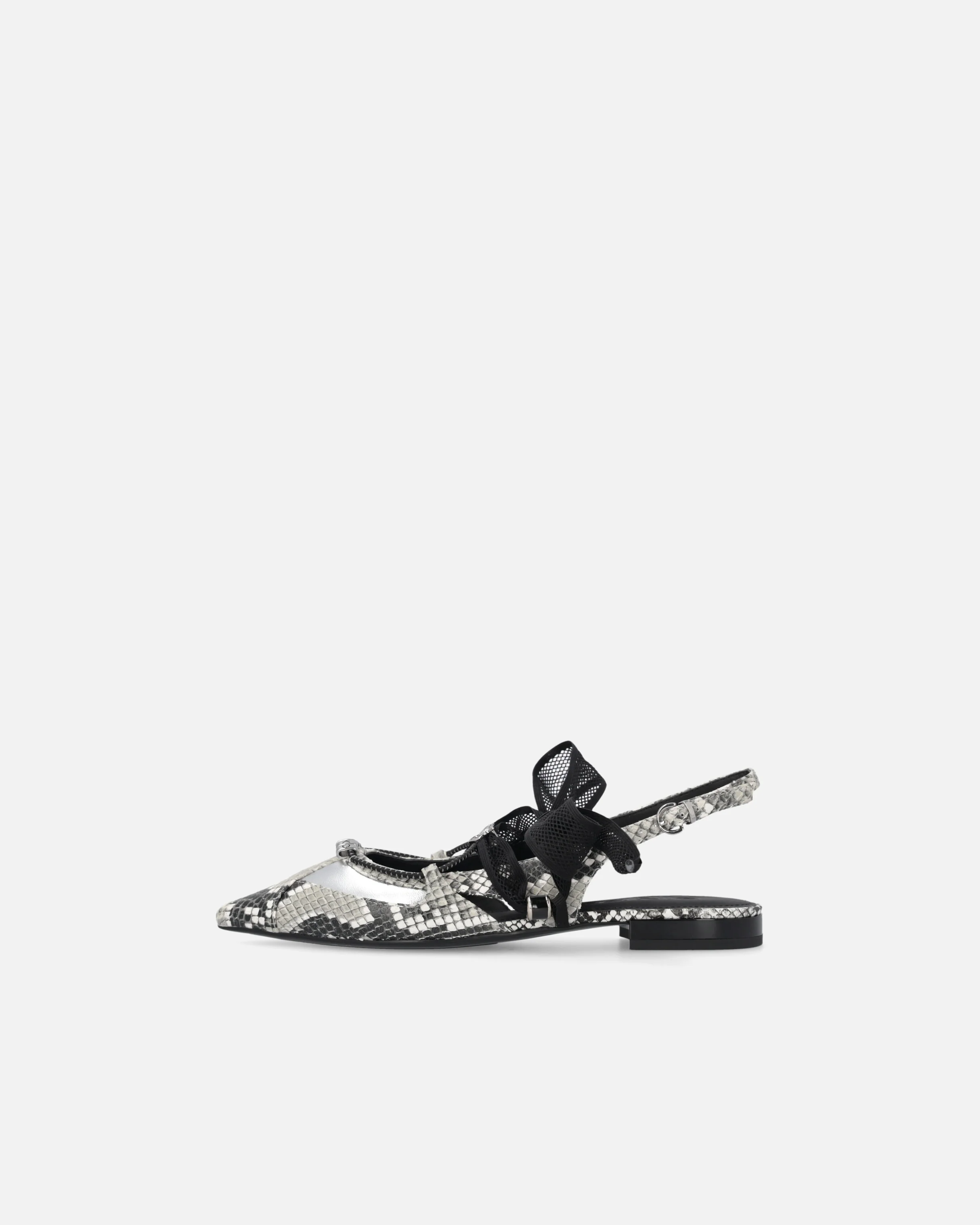 Slingback ballerinas with python print and ties - Image 5