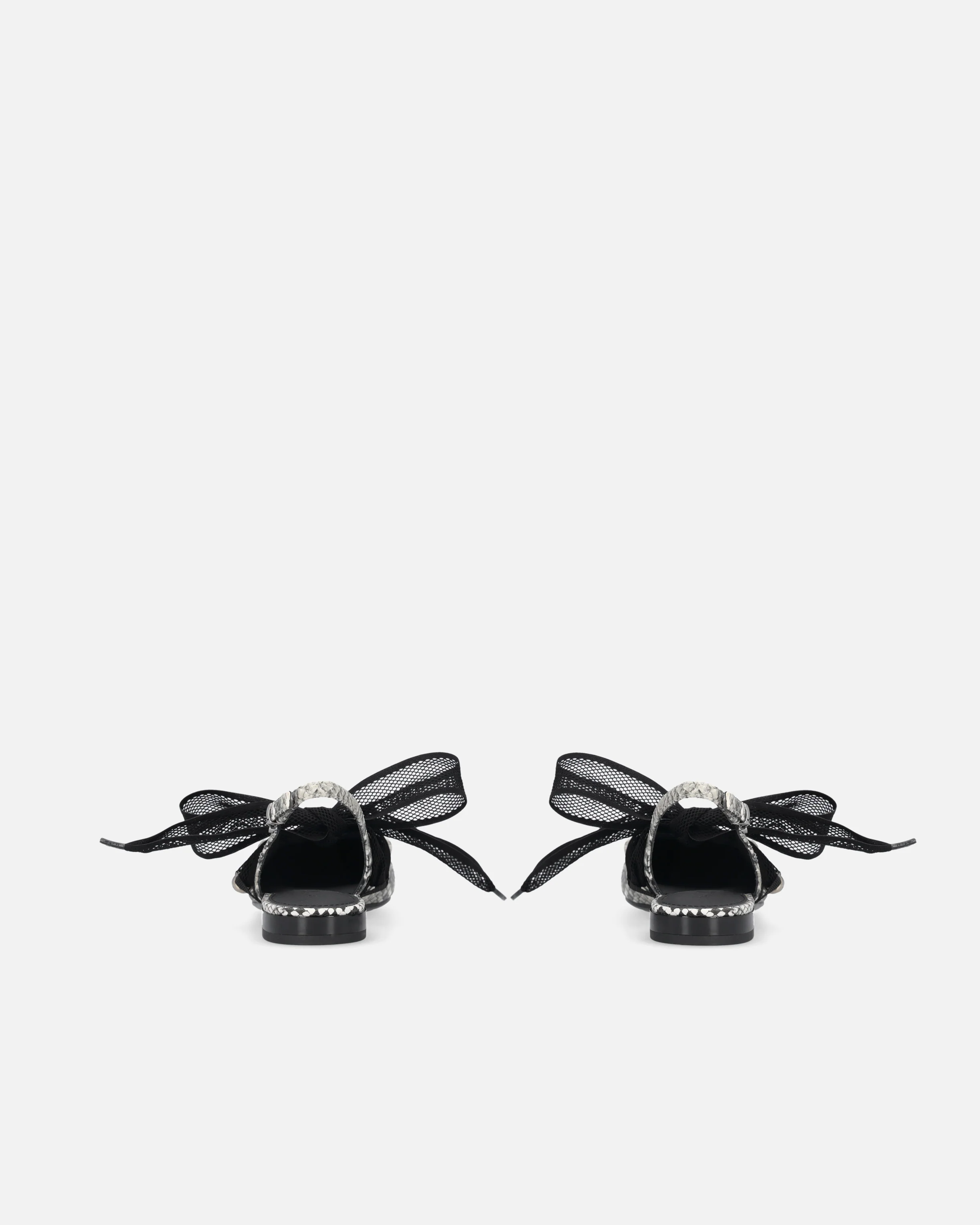 Slingback ballerinas with python print and ties - Image 8