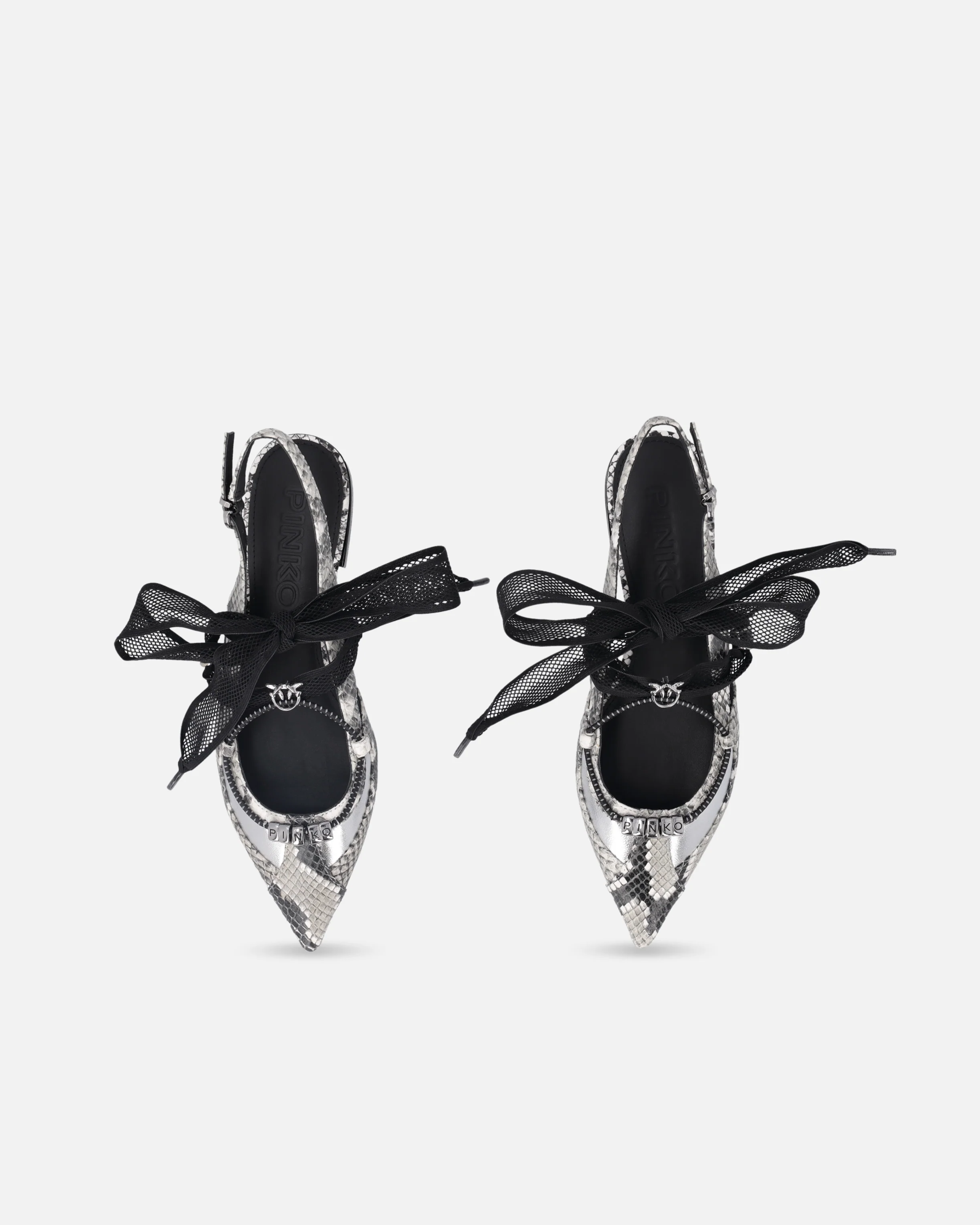 Slingback ballerinas with python print and ties - Image 9