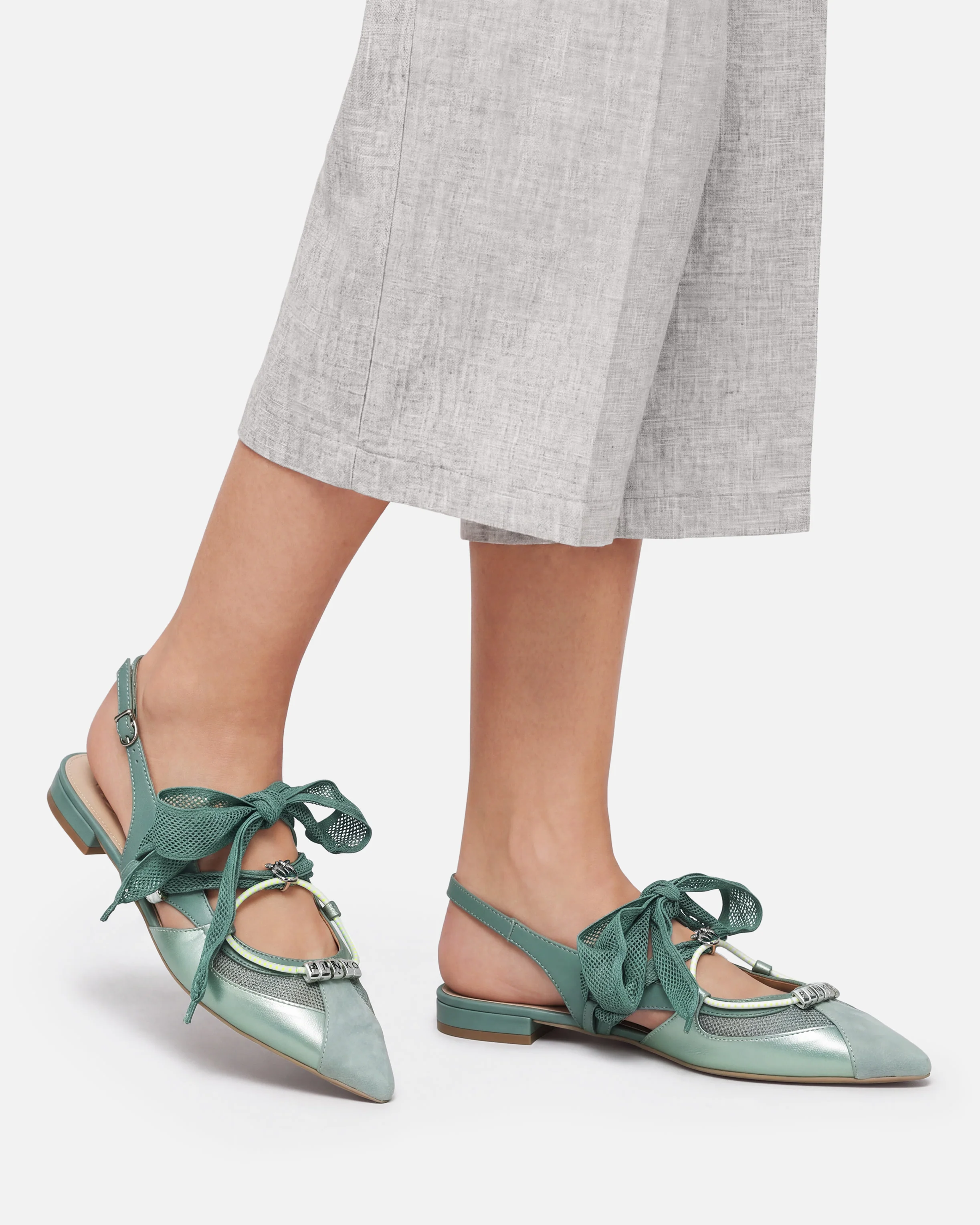 Slingback ballerinas with ties - Image 10